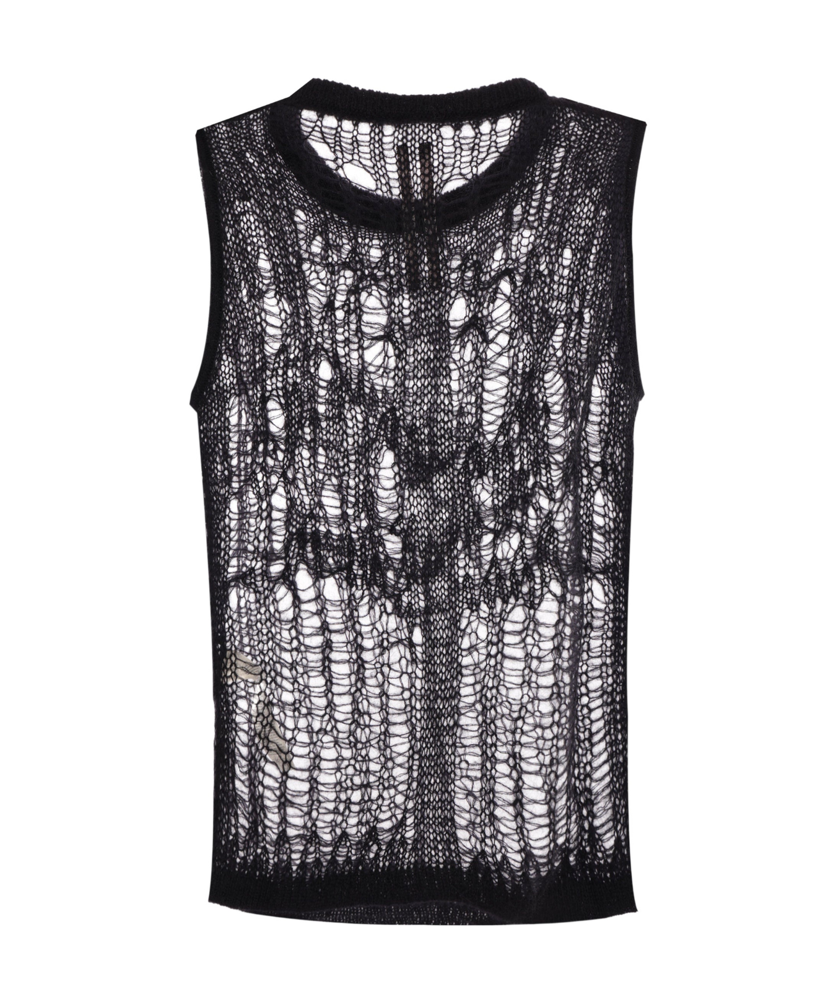 Rick Owens Open-knit Tank Top In Black
