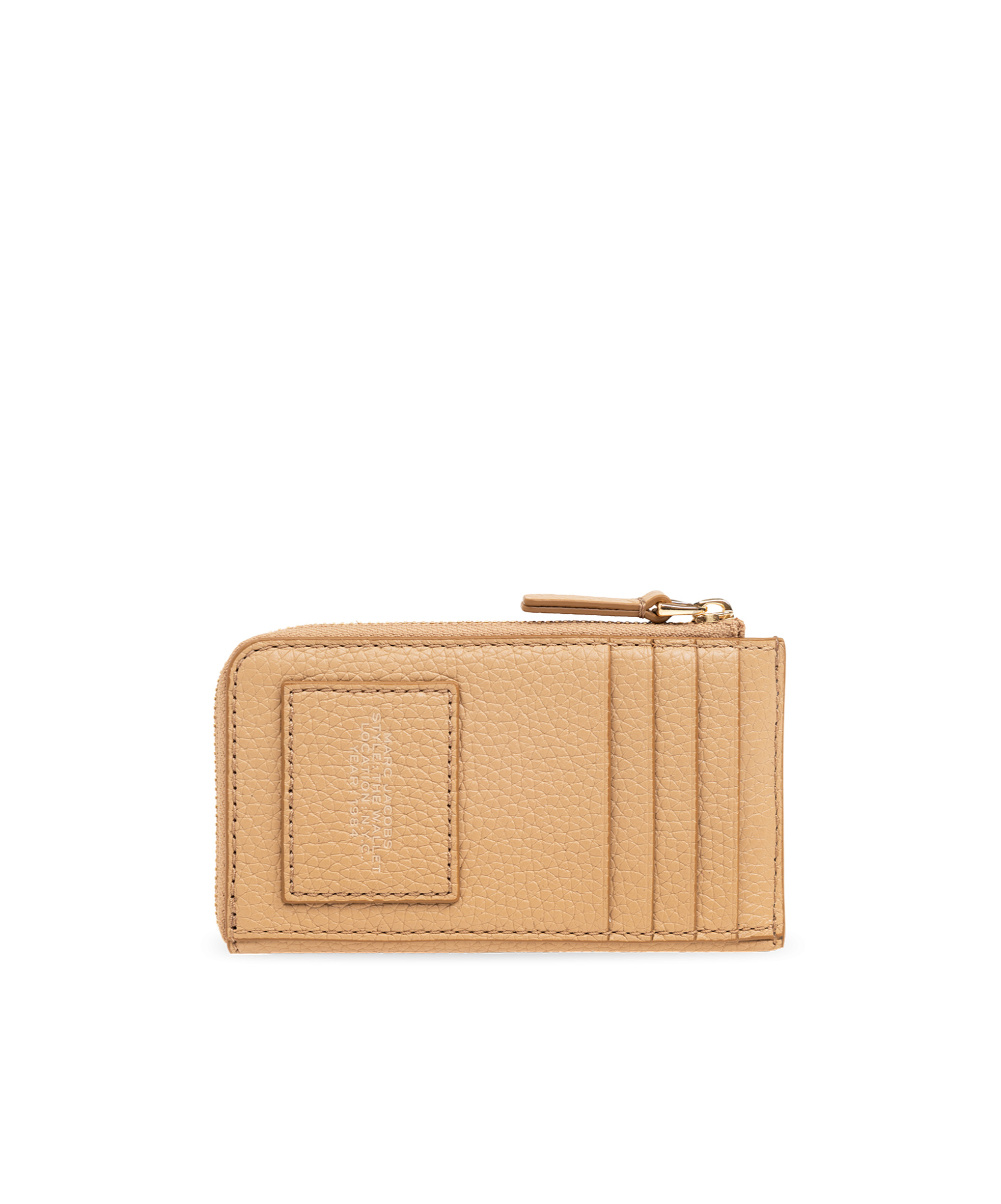 Marc Jacobs The Grained Leather Top Zip Wallet In Nude