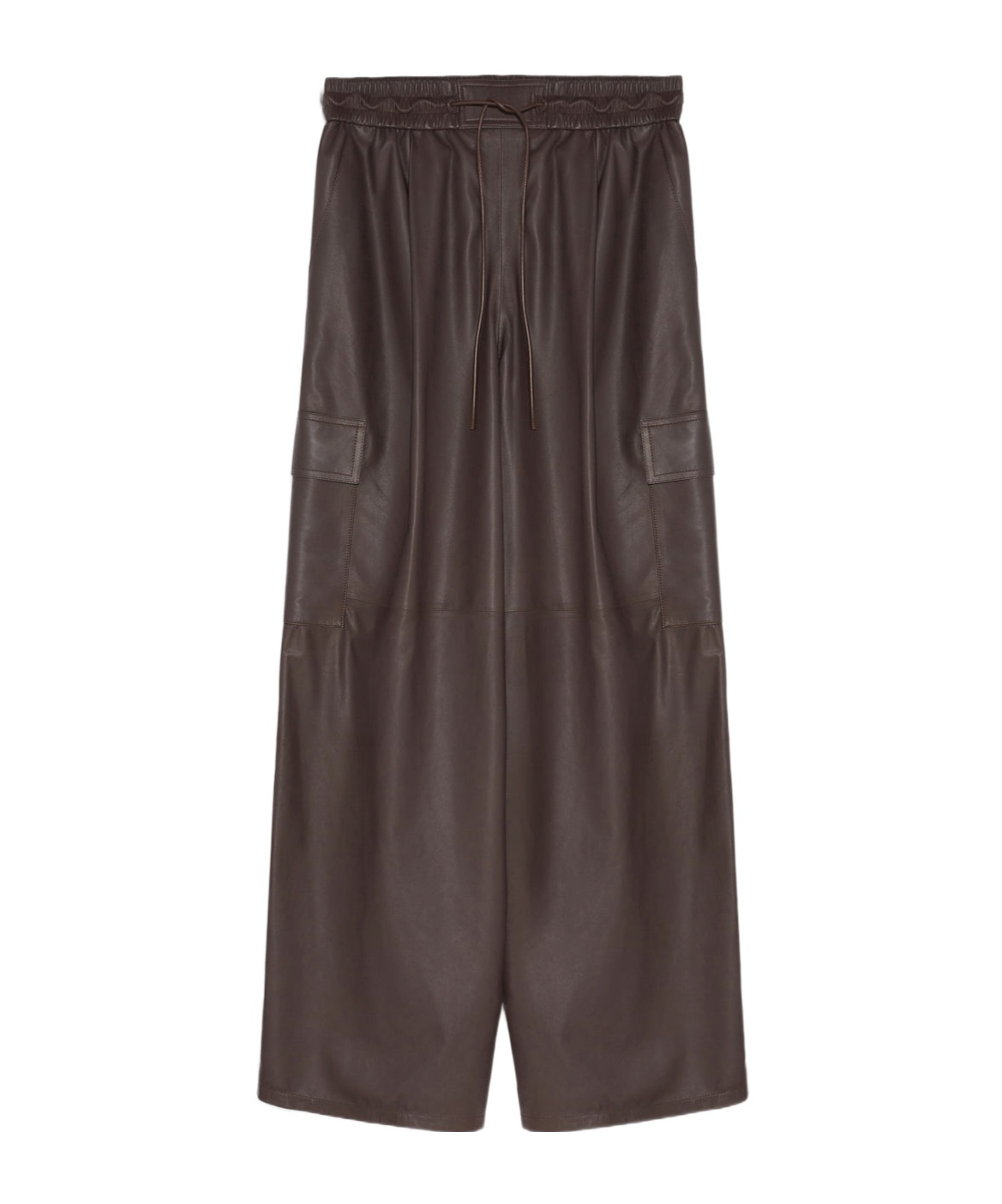 Yves Salomon Drawstring Casual Trousers In Brown