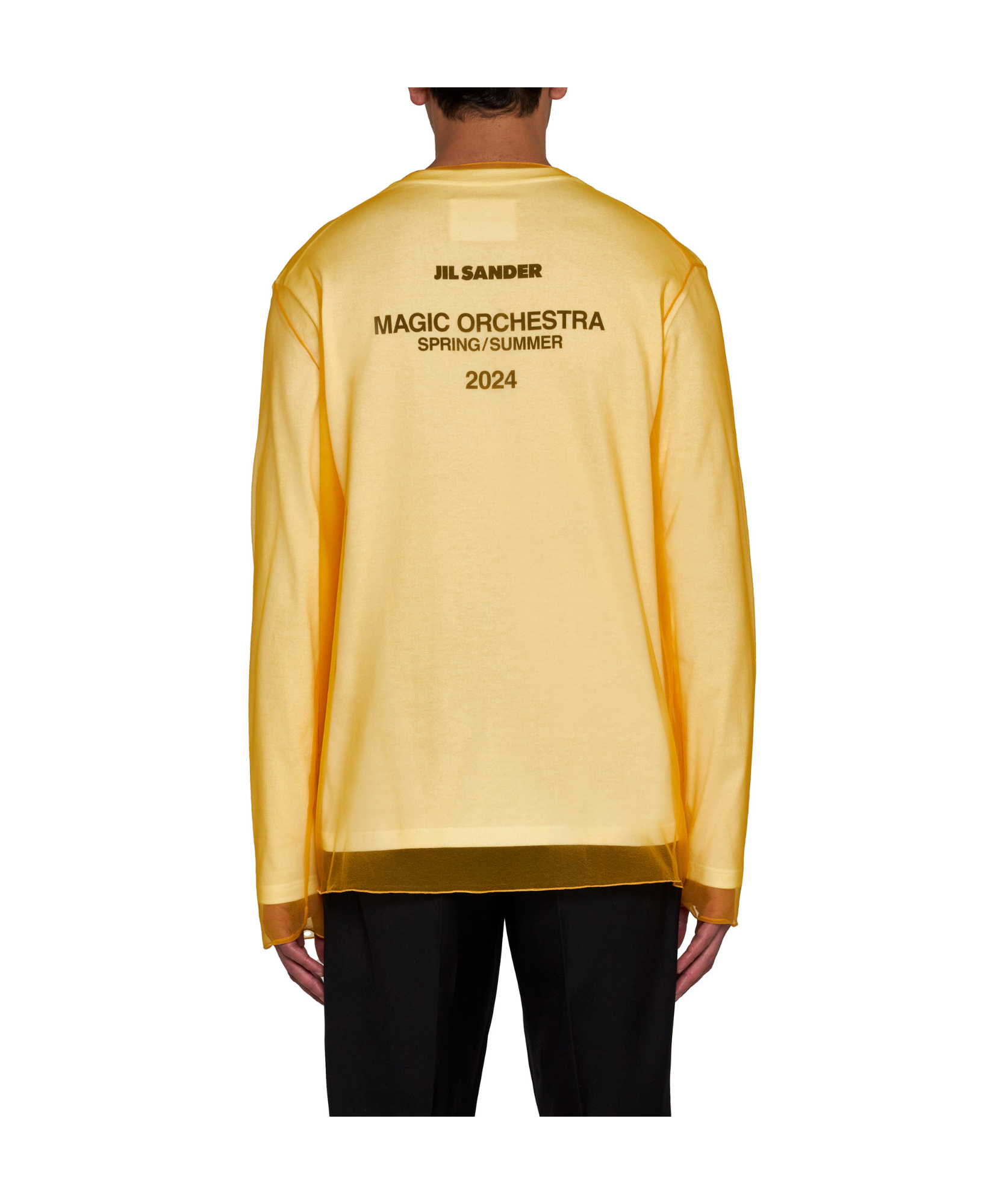 Jil Sander Back Logo Double Layer T-shirt In Yellow