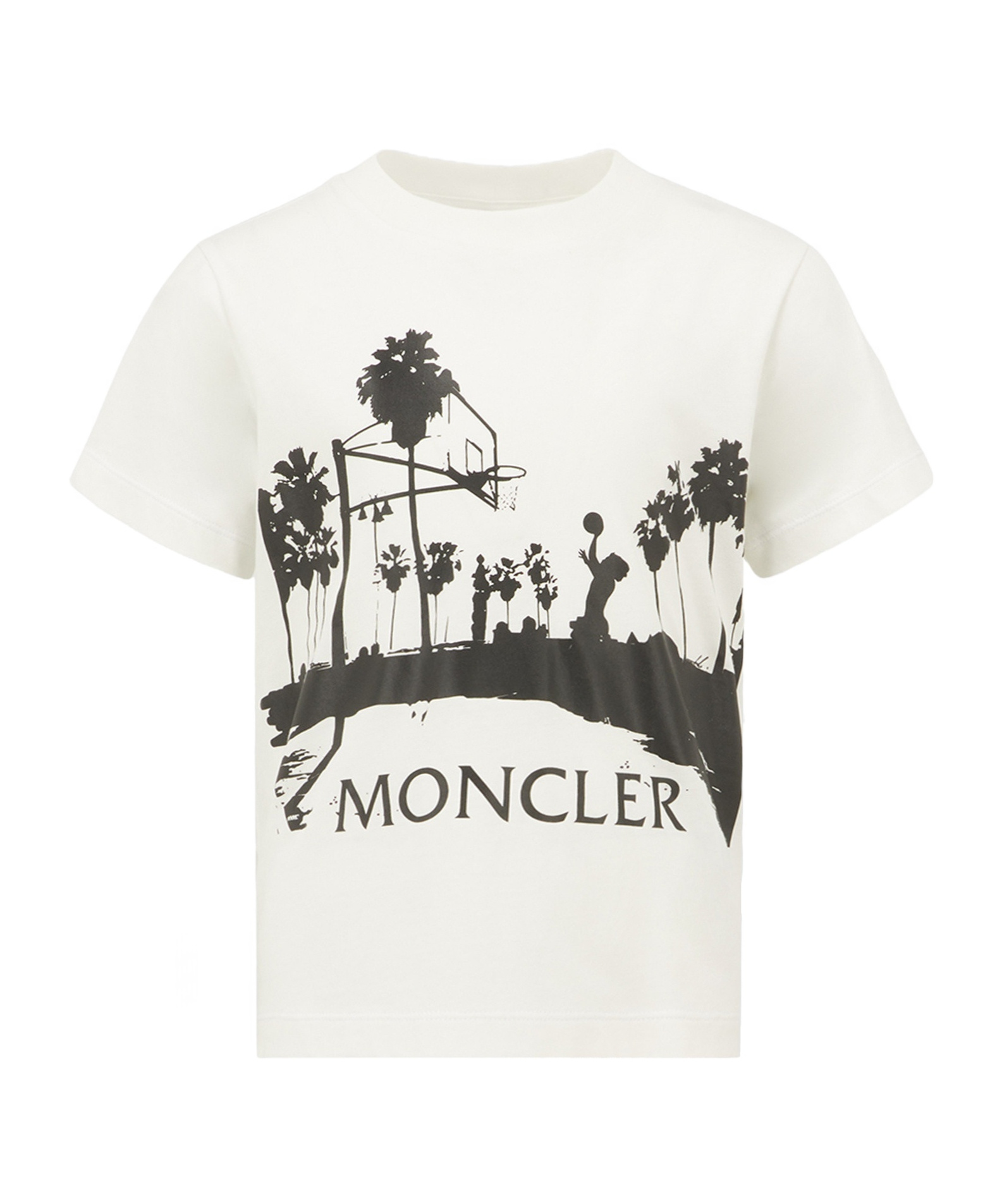 Moncler Graphic-print Cotton T-shirt In White