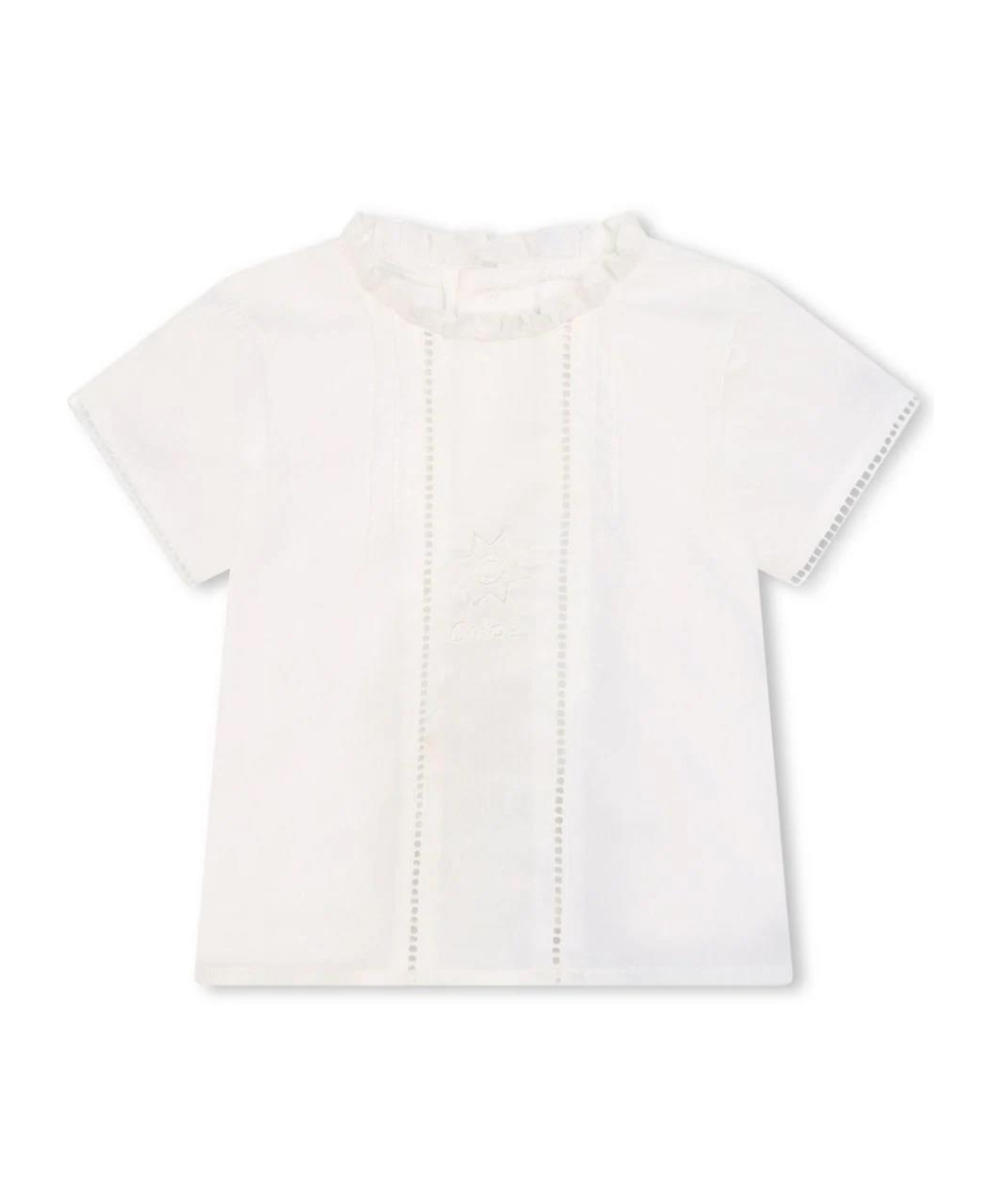 Chloé Short-sleeved Shirt And Shorts Suit In White
