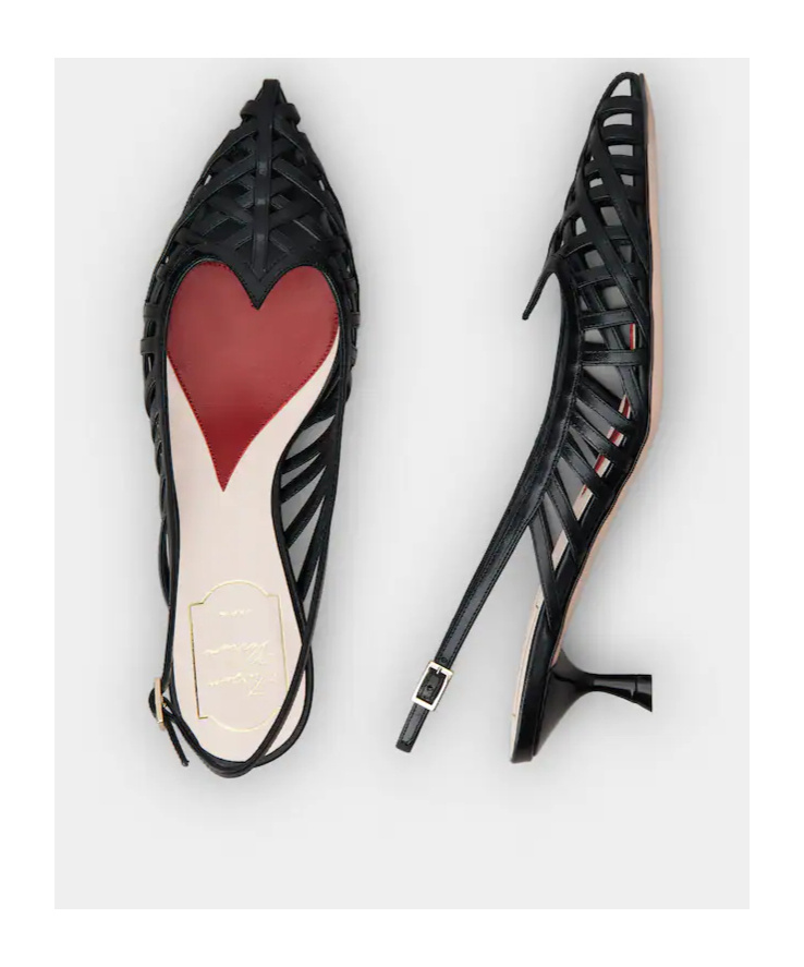 Roger Vivier Weave High Heels With Bare Heels In Black
