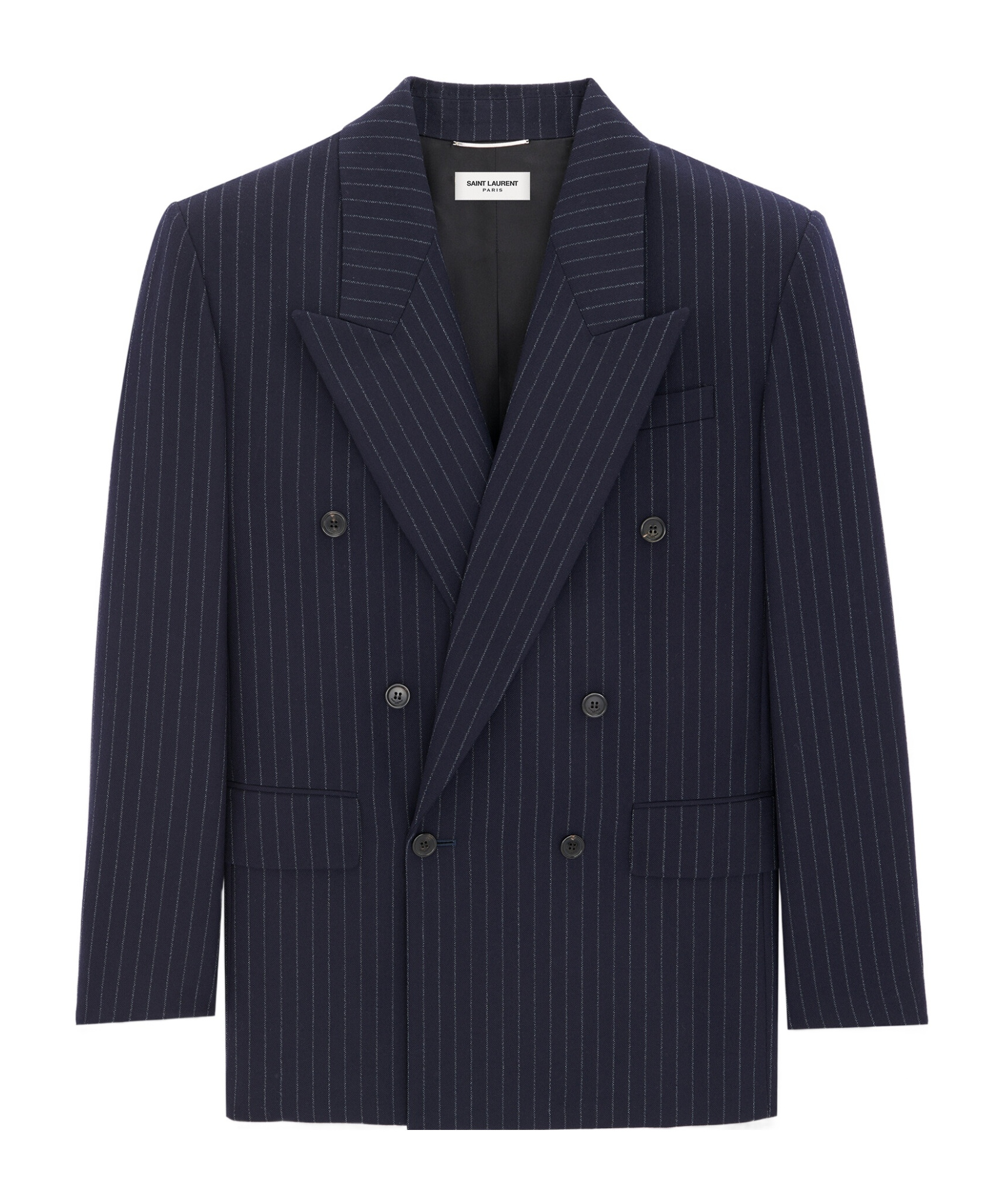 Saint Laurent Oversized Jacket In Rive Gauche Striped Flannel