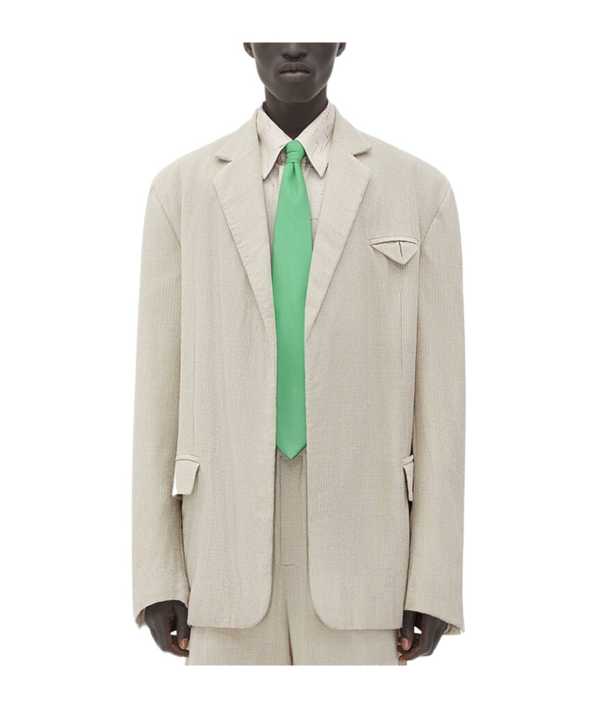 Bottega Veneta Long-sleeved Lapel Jacket In White
