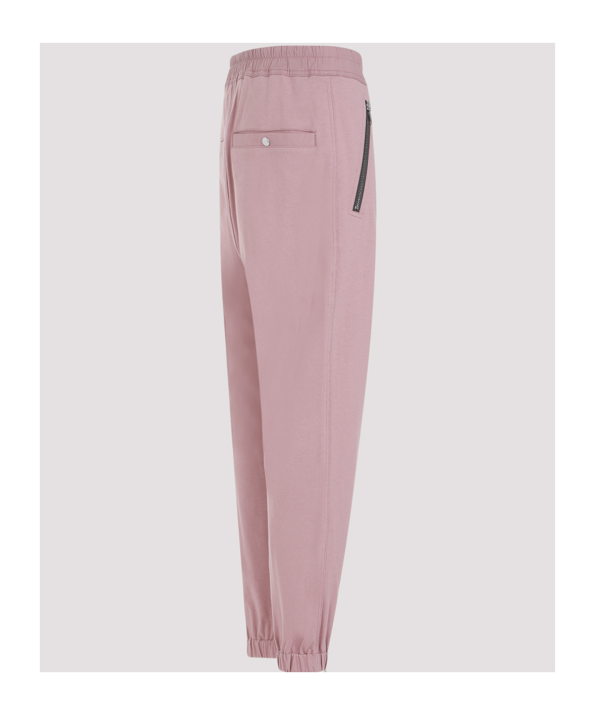 Rick Owens Pink Cotton Track Trousers For Men In Ss24 In Nude