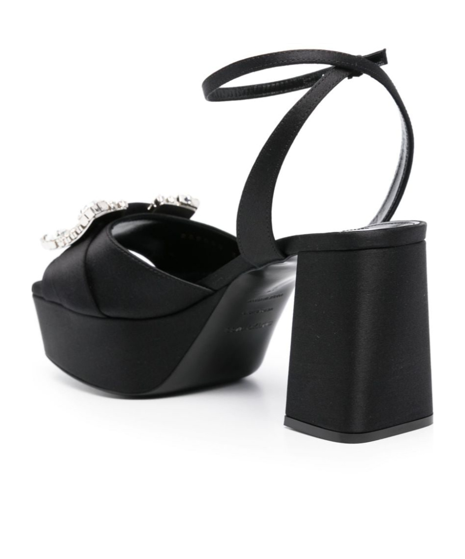 Sergio Rossi Square-headed High-heeled Sandals In Black