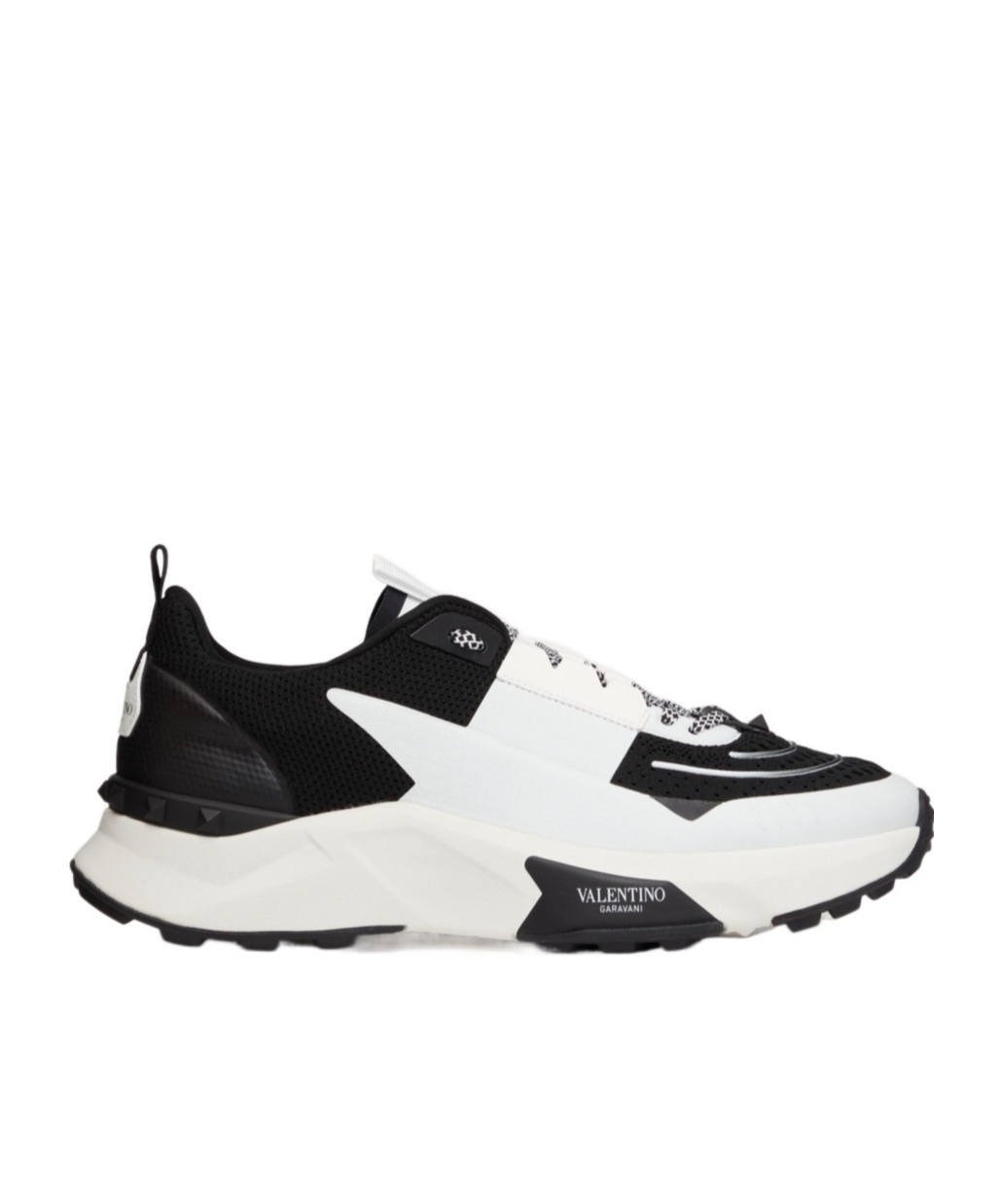 Valentino True Act Leather-trimmed Mesh And Rubber Sneakers In White