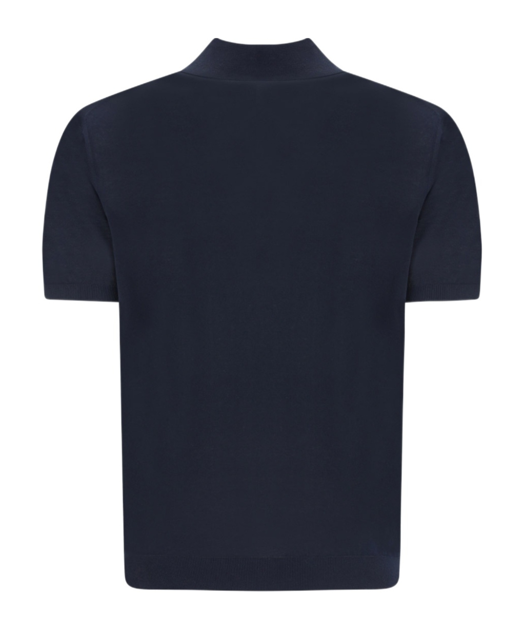 Malo Fine-knit Cotton Polo Shirt In Black