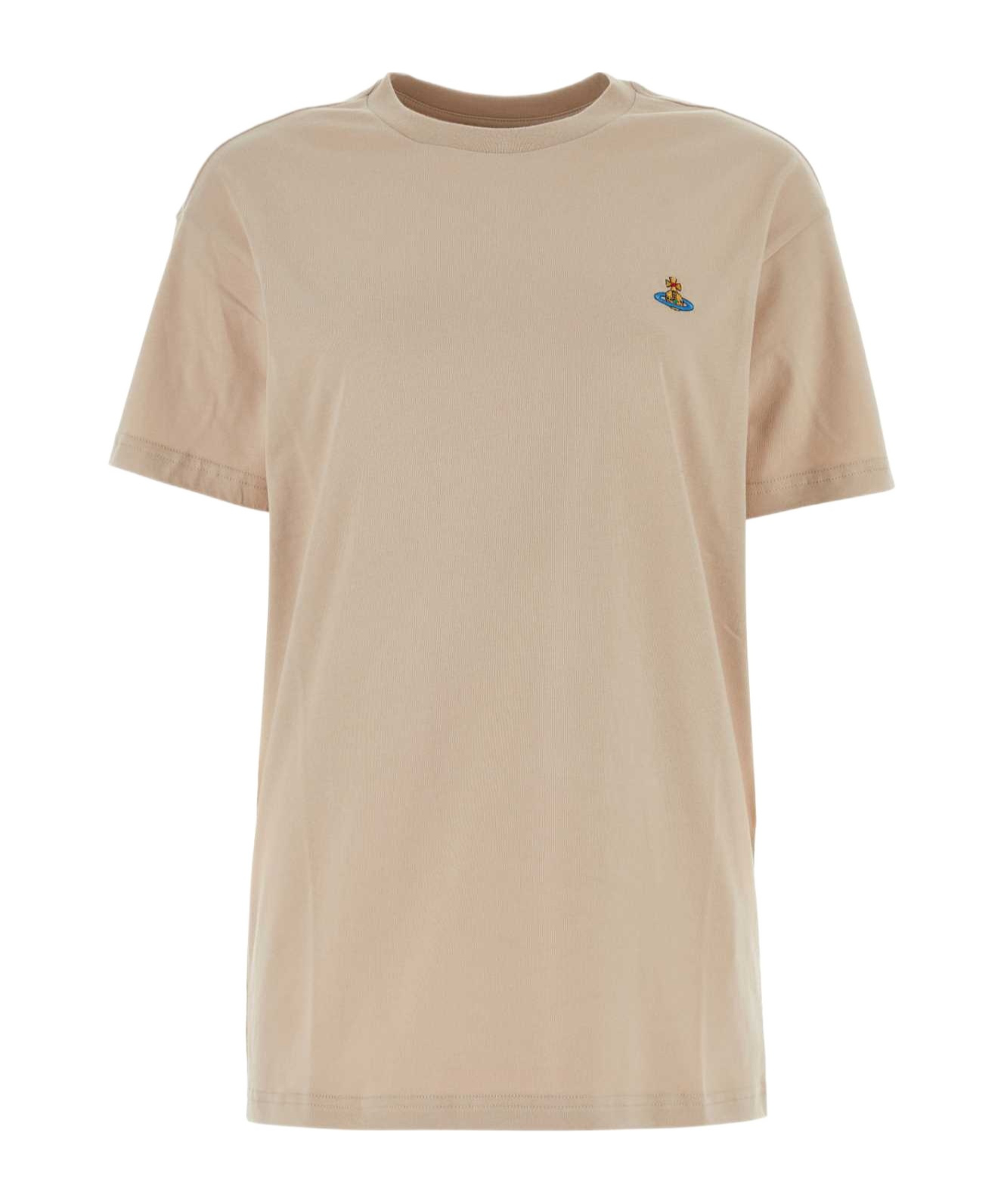 Shop Vivienne Westwood Orb-embroidered Organic Cotton T-shirt In Nude