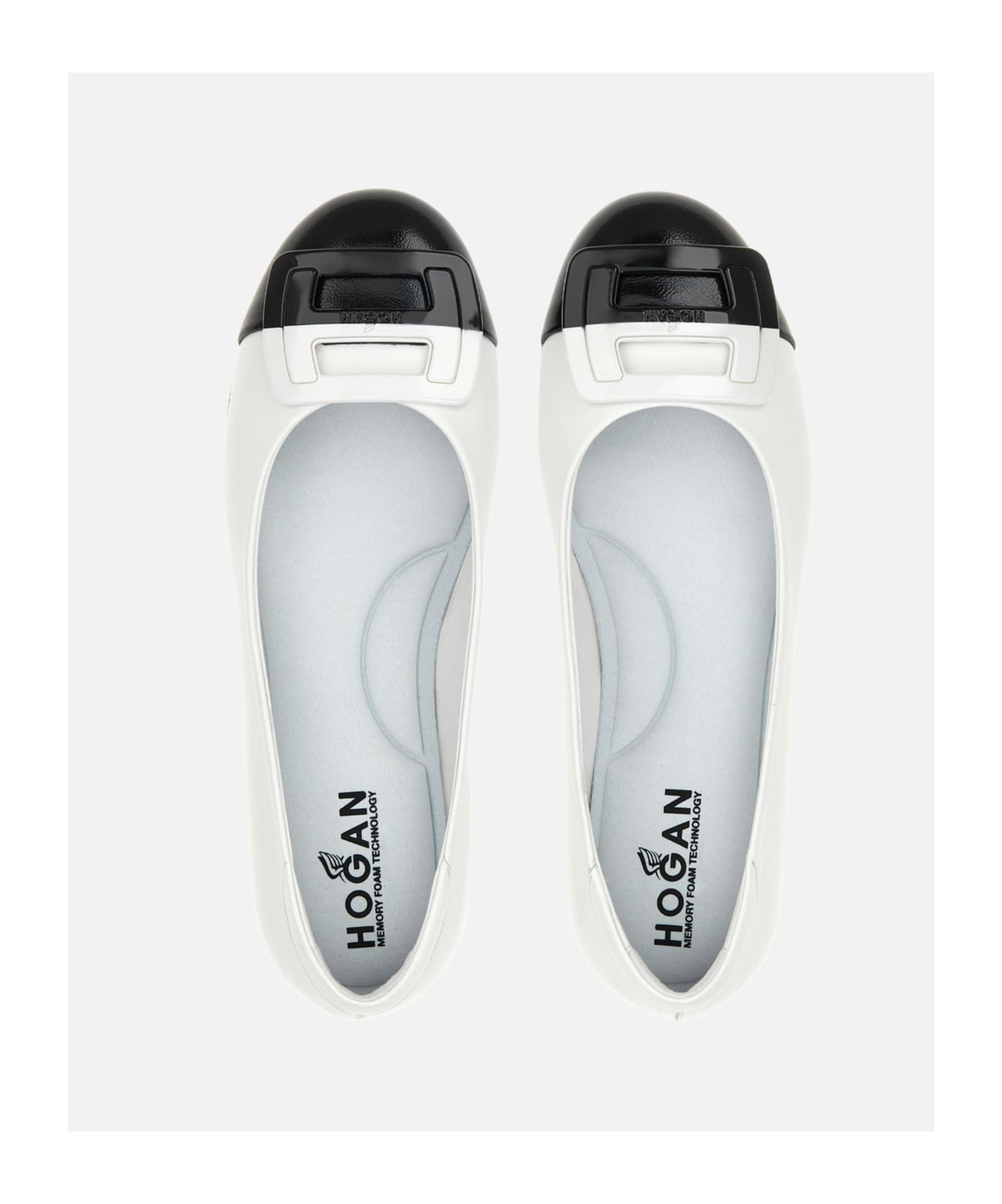 Hogan Placca Bicolor Ballerinas In White