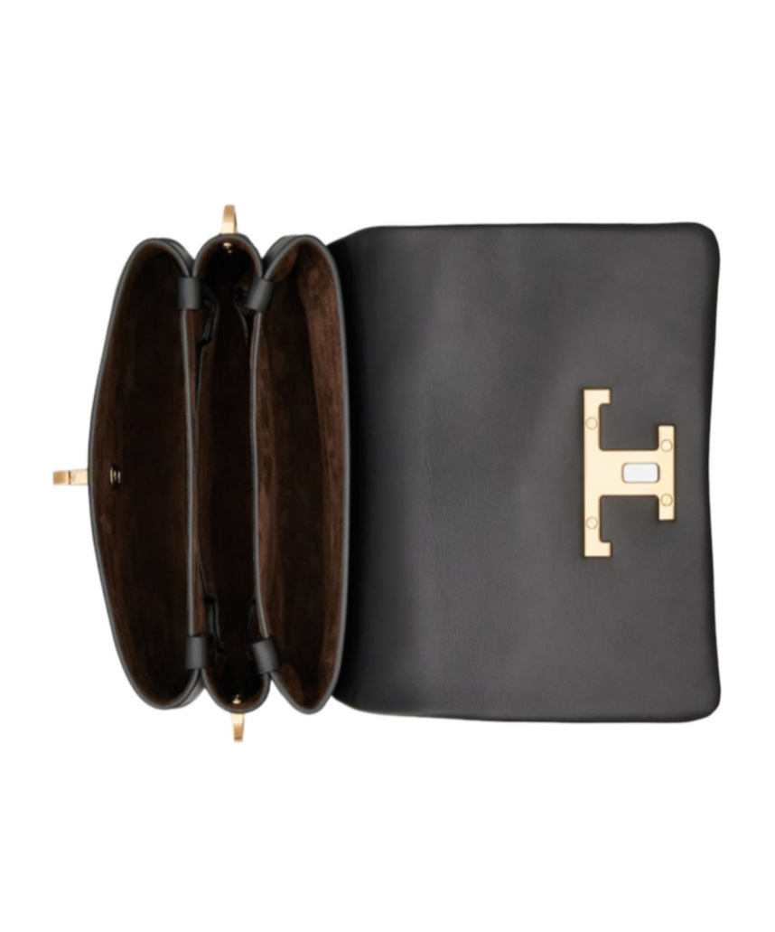 Tod's T Timeless Leather Shoulder Bag In Black
