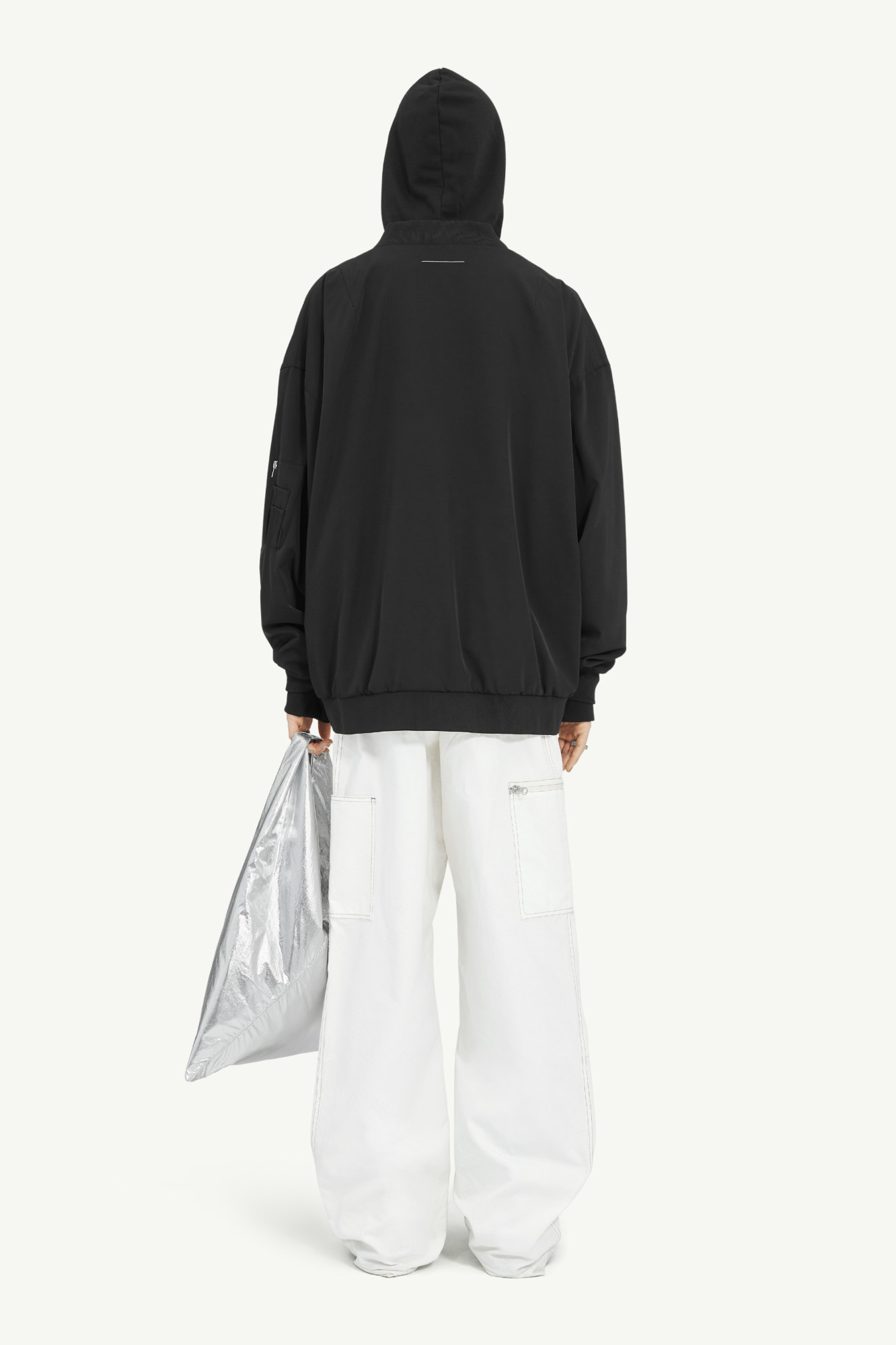 Mm6 Maison Margiela Twill Bomber Jacket In Black