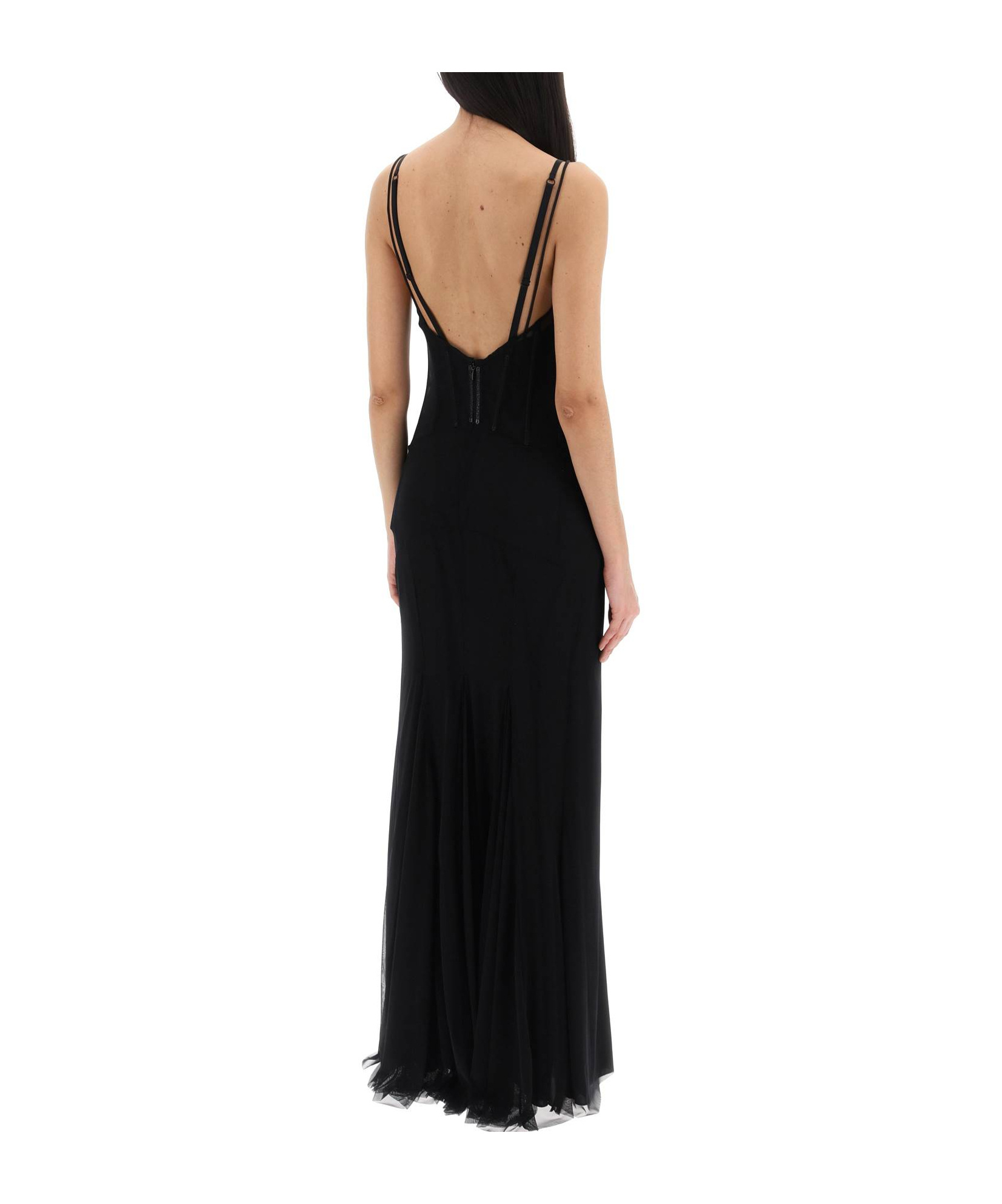 Dolce & Gabbana Mesh Maxi Dress In Black