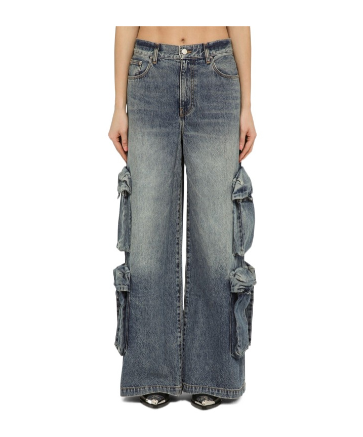 AMIRI DENIM TROUSERS WITH LOGO LOGO