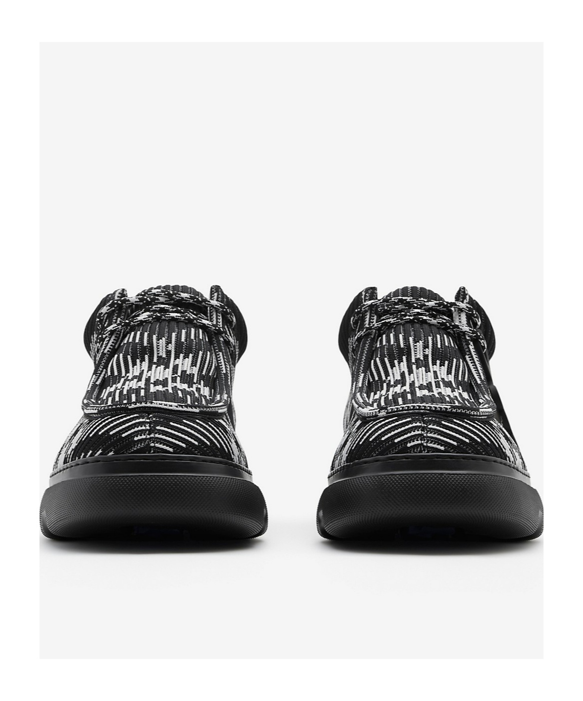 Burberry Men's Check Woven Creeper Shoes In Black