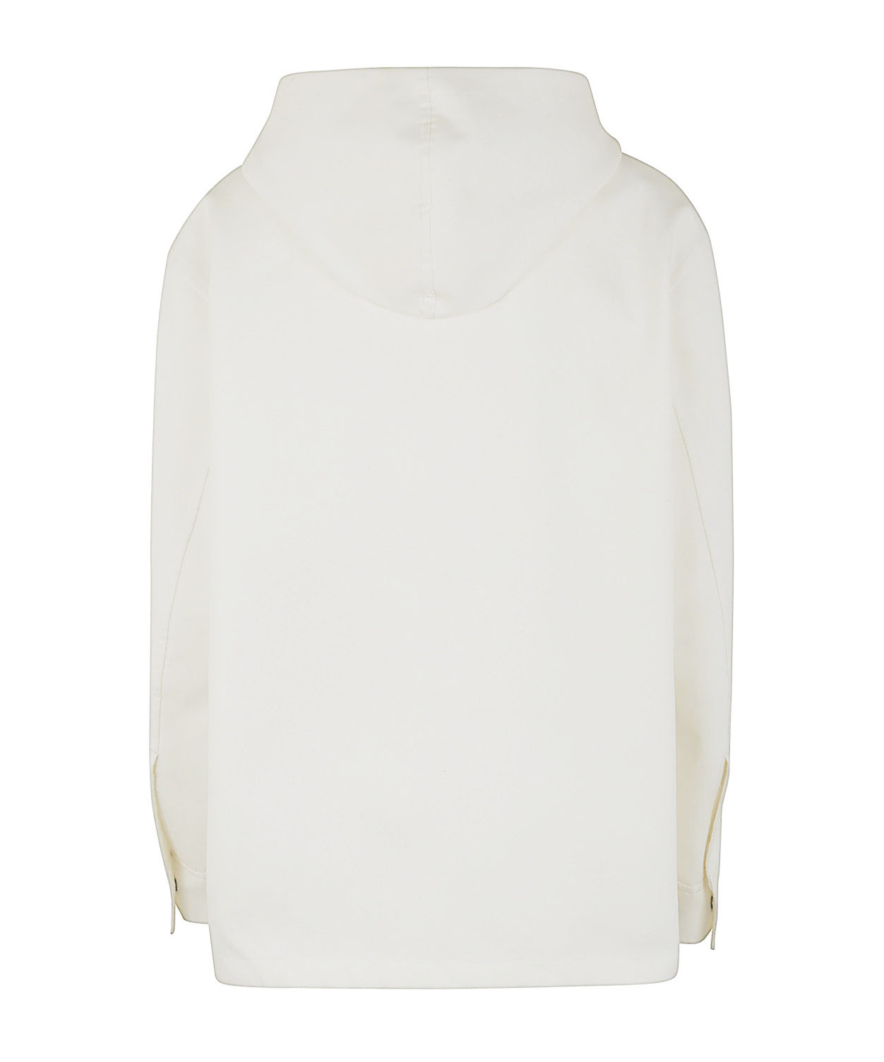 Jil Sander Boxy Fit Jacket With Hood And Drawstring In White
