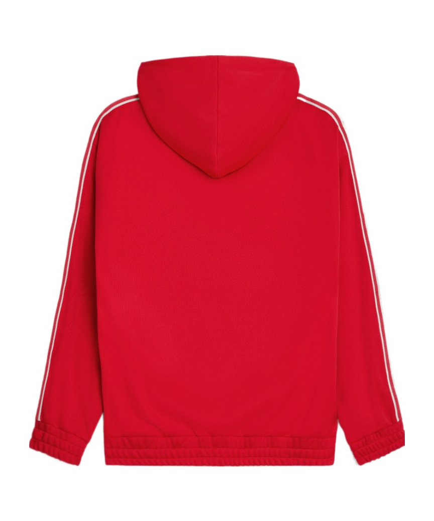 Celine Pull Rope Hooded Sweater In Red