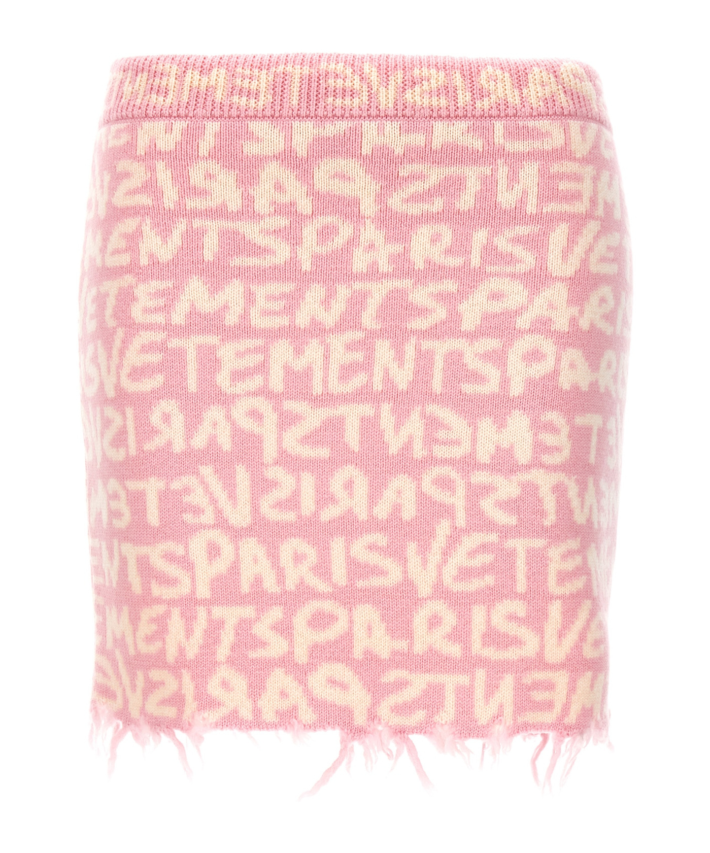 Shop Vetements Monogram-jacquard Merino Miniskirt In Pink