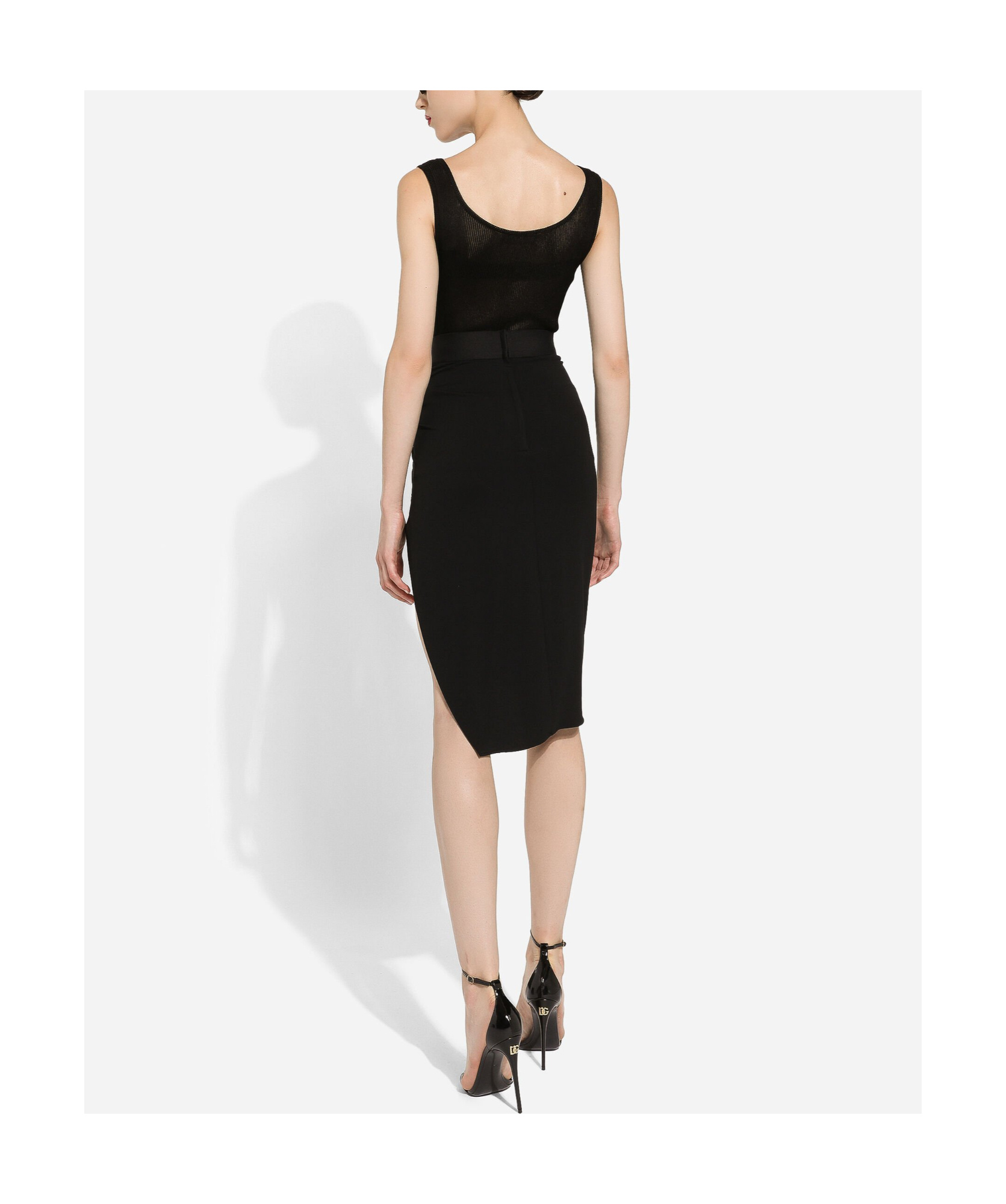 Dolce & Gabbana Draped Asymmetric Miniskirt In Black