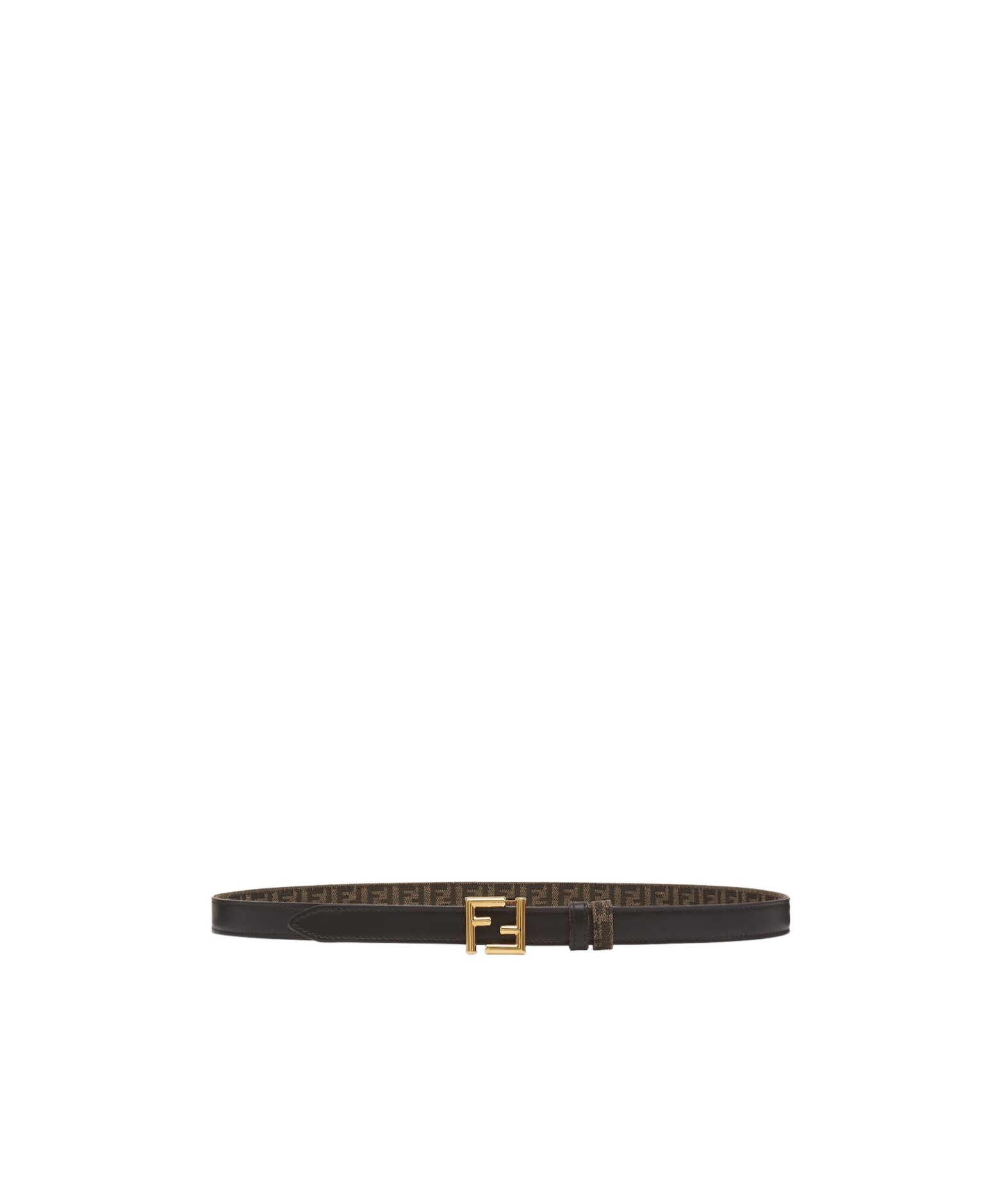 Fendi Jacquard Ff Reversible 2cm Belt In Black
