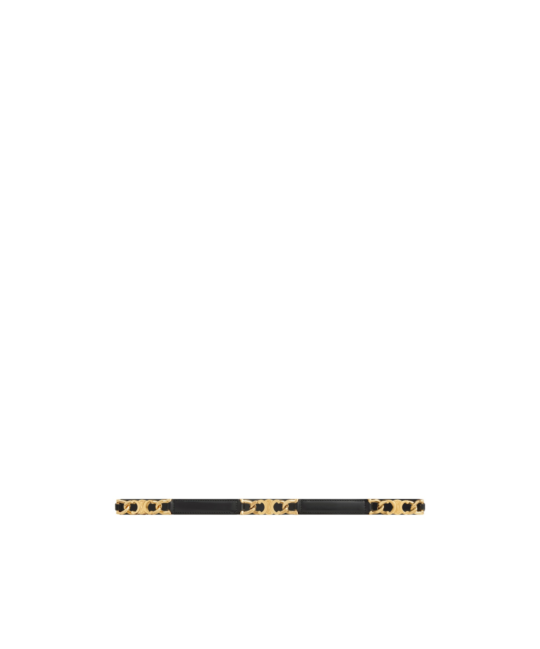 Celine Small Gourmette Triomphe Taurillon Adjustable Belt In Black