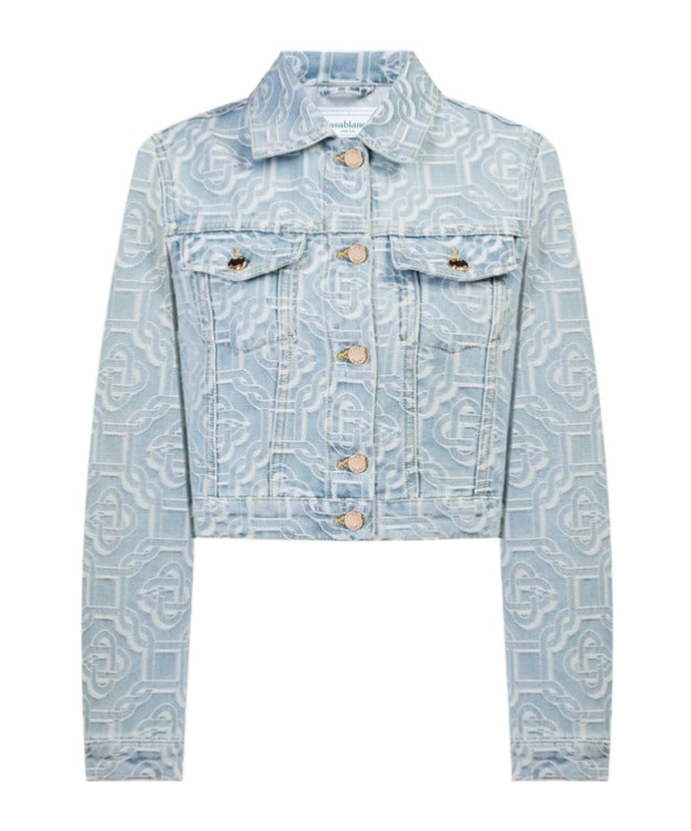Casablanca Blue Button Denim Jacket In Blue
