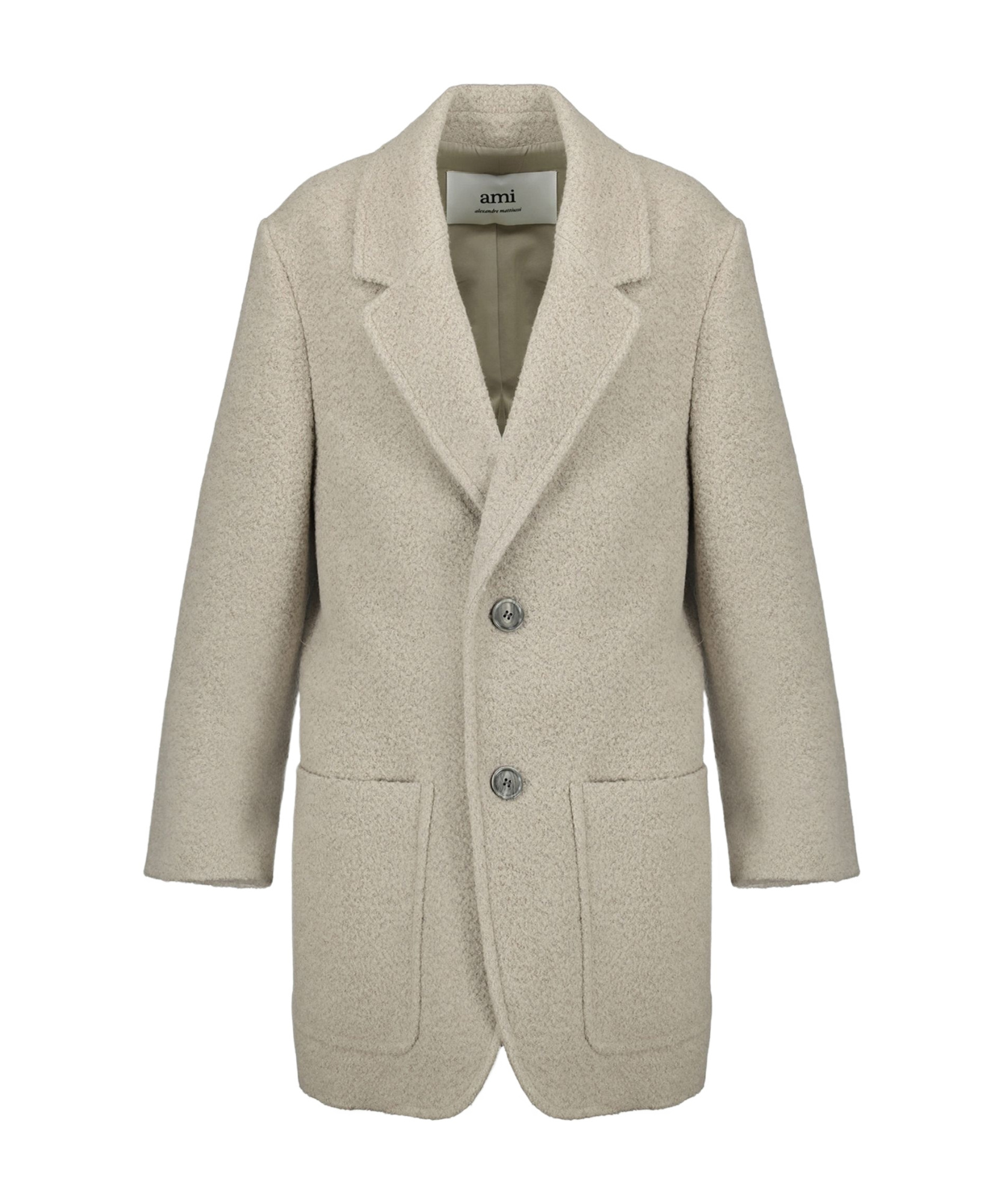 Ami Alexandre Mattiussi Single-breasted Coat In Nude