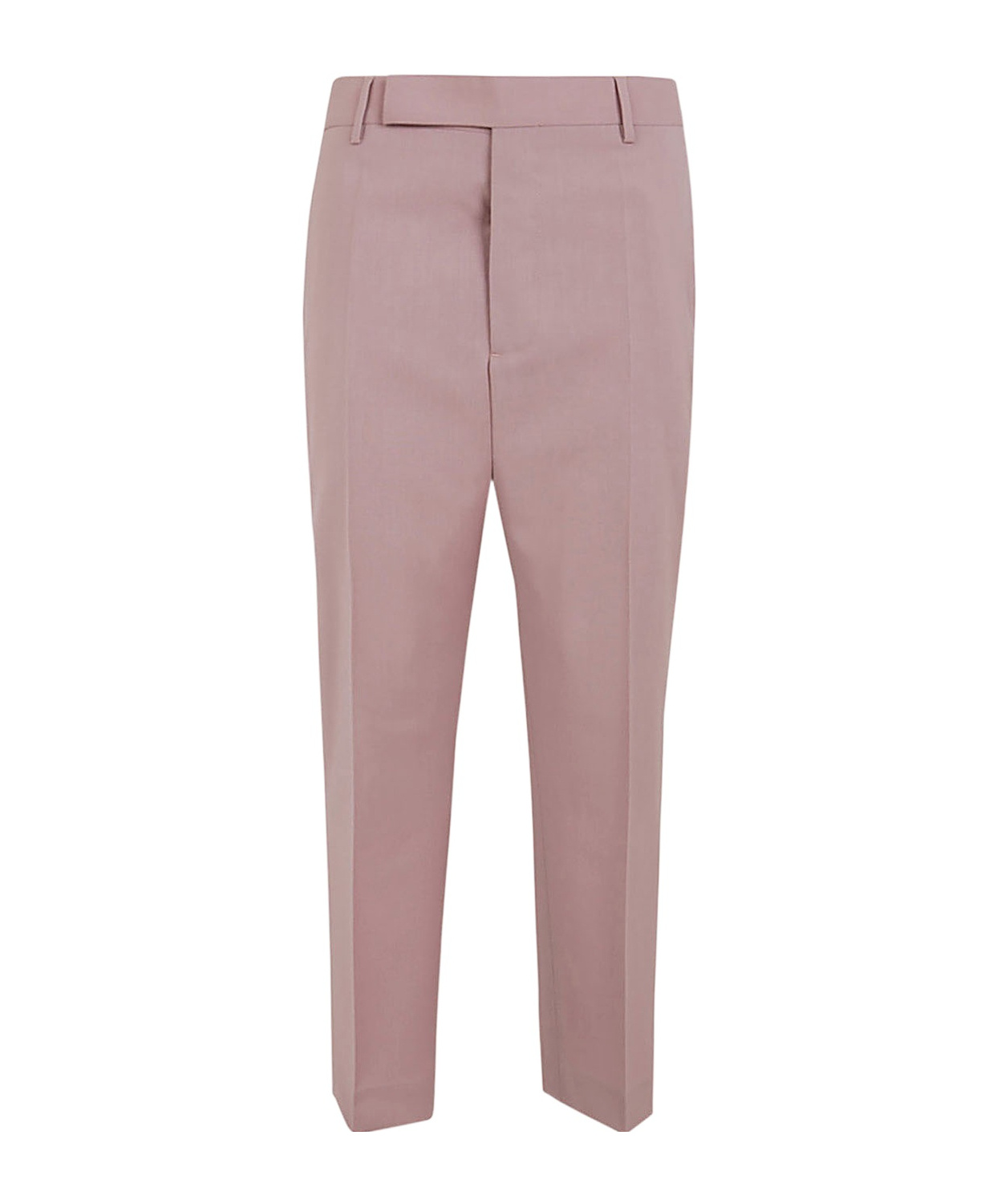 Rick Owens Light Pink Pressed-creased Wool Trousers In Nude