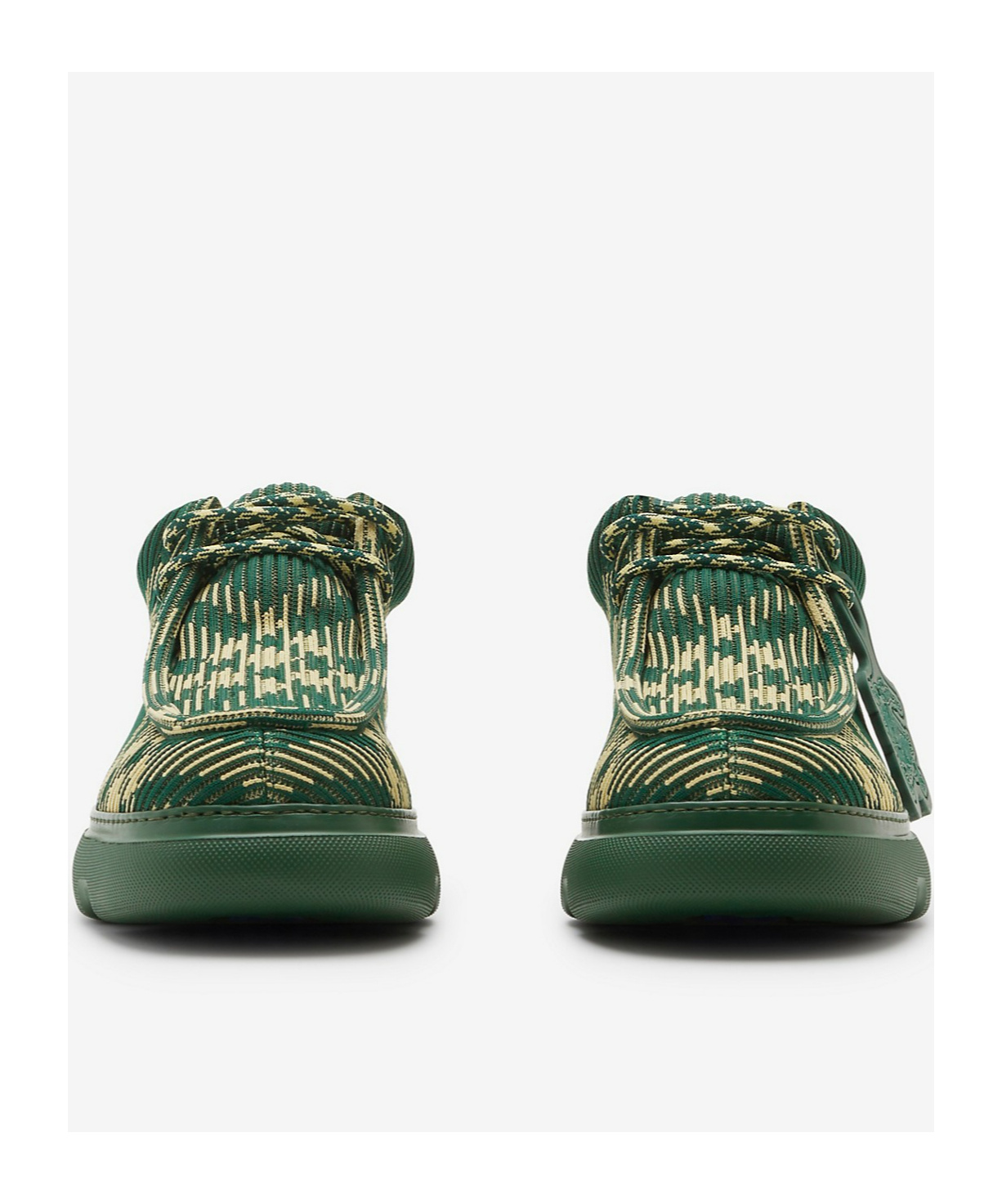 Burberry Embroidered Fabric Creeper Lace-up Shoes In Green