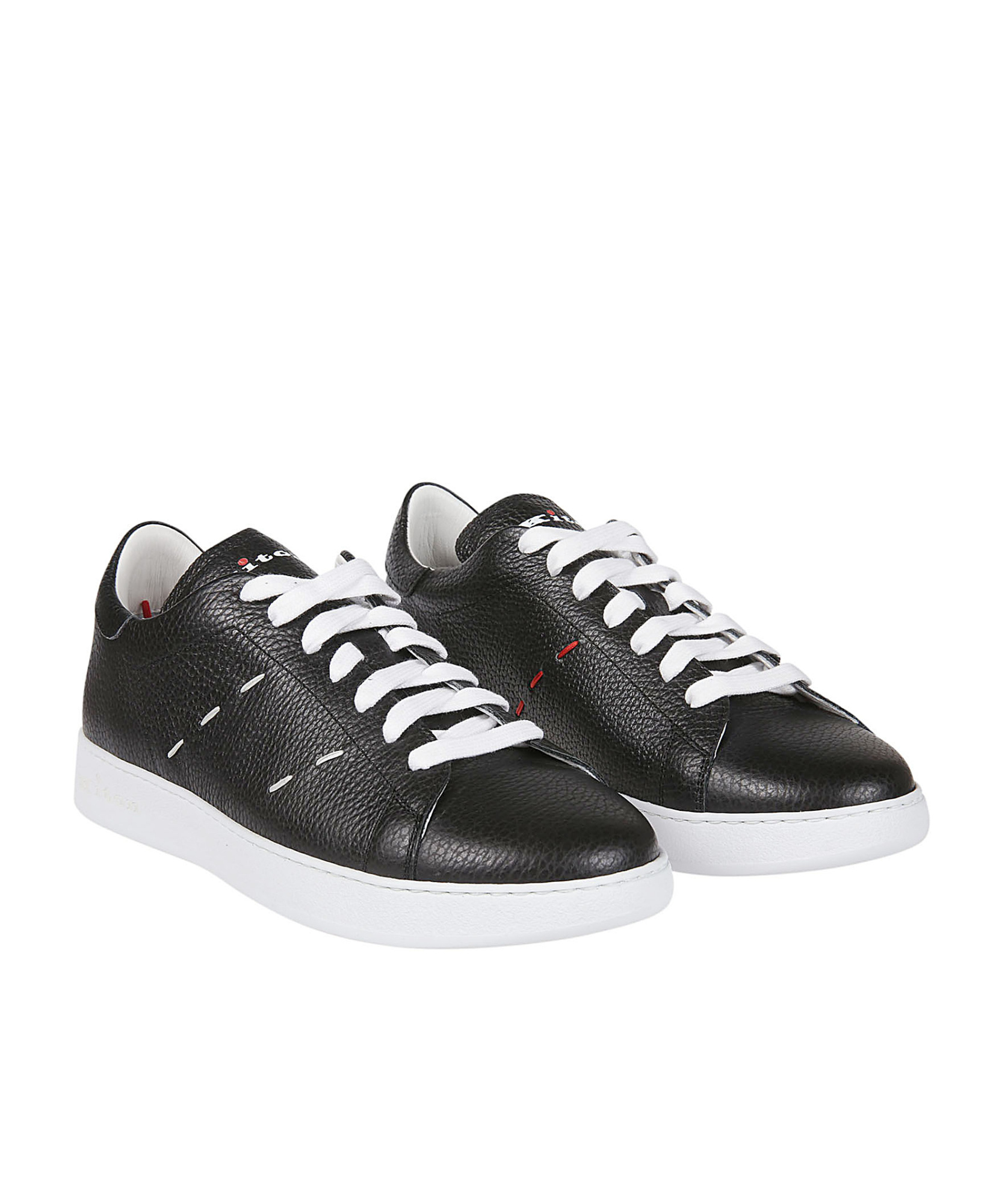 Kiton Round Head Lace Up Low Upper Board Shoes In Black
