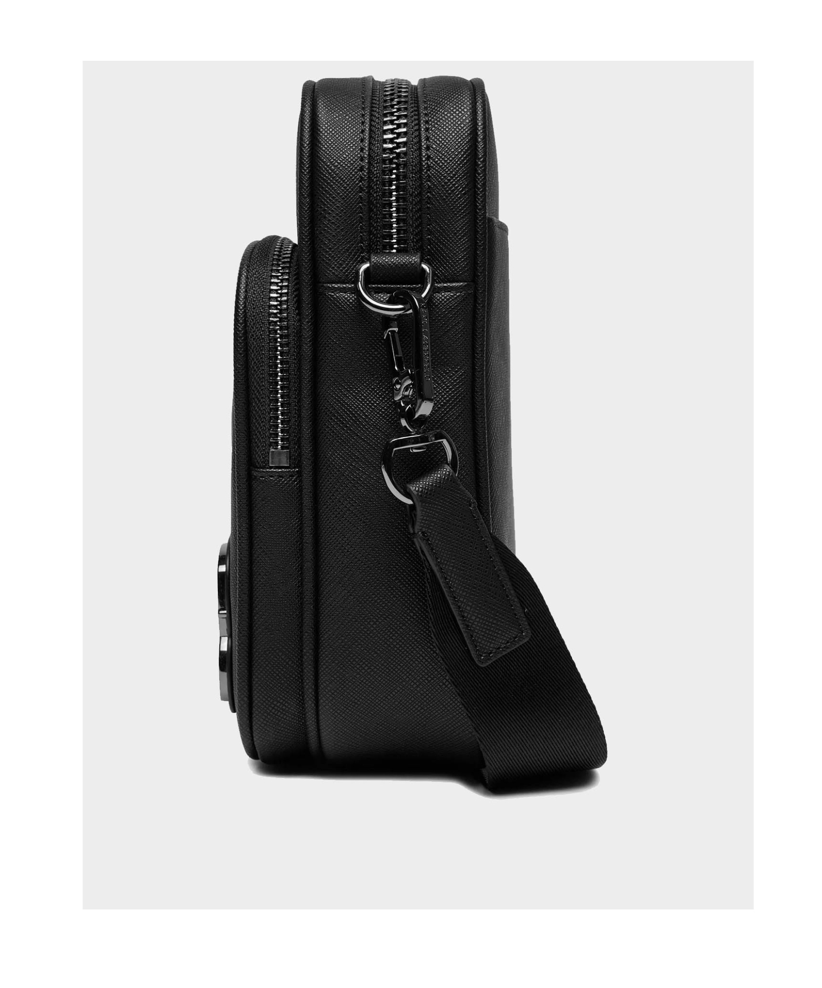 Karl Lagerfeld K/ikonik 2.0 Kore Textured Shoulder Bag In Black