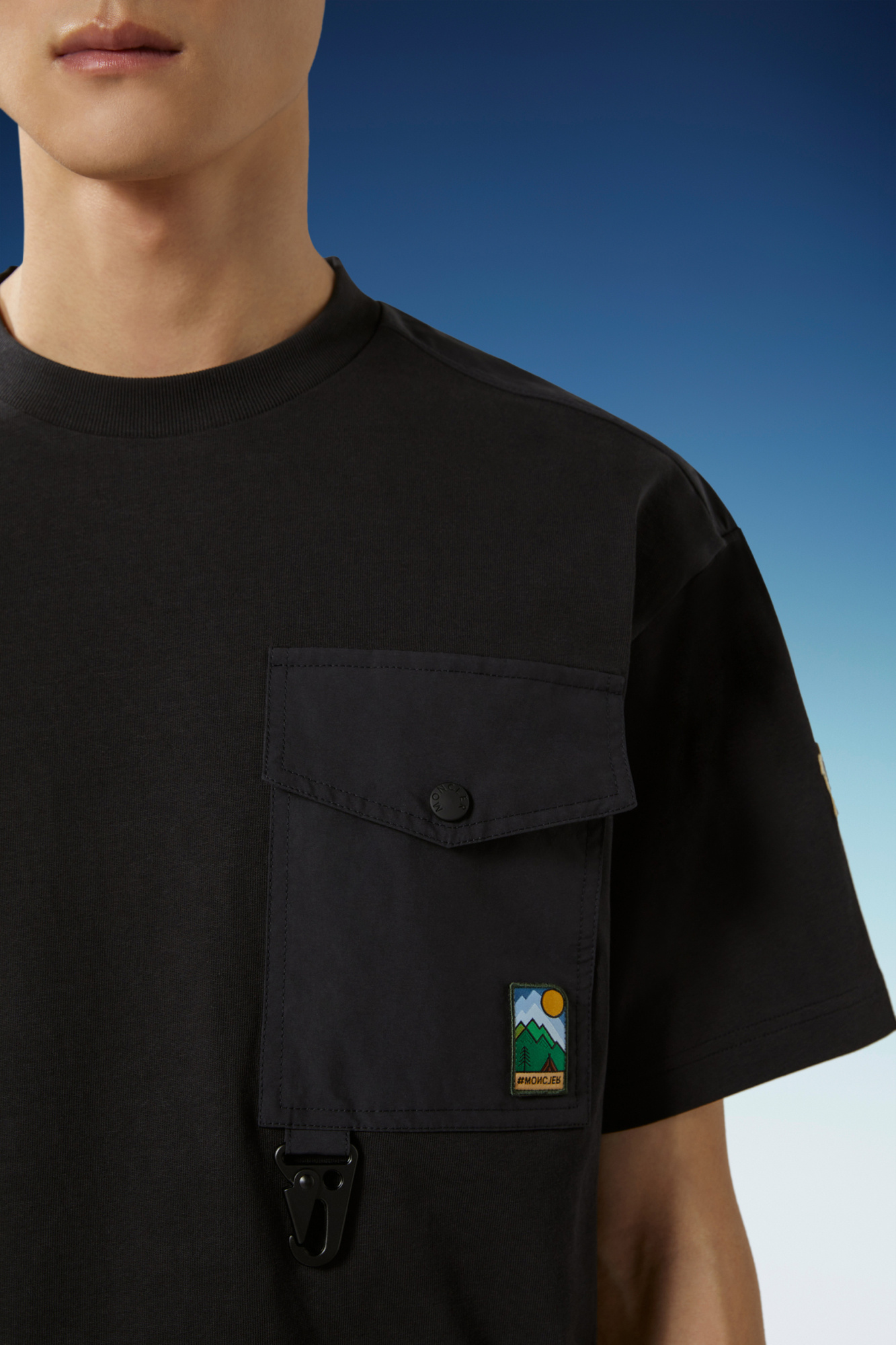 Moncler Logo-patch Cotton T-shirt In Black
