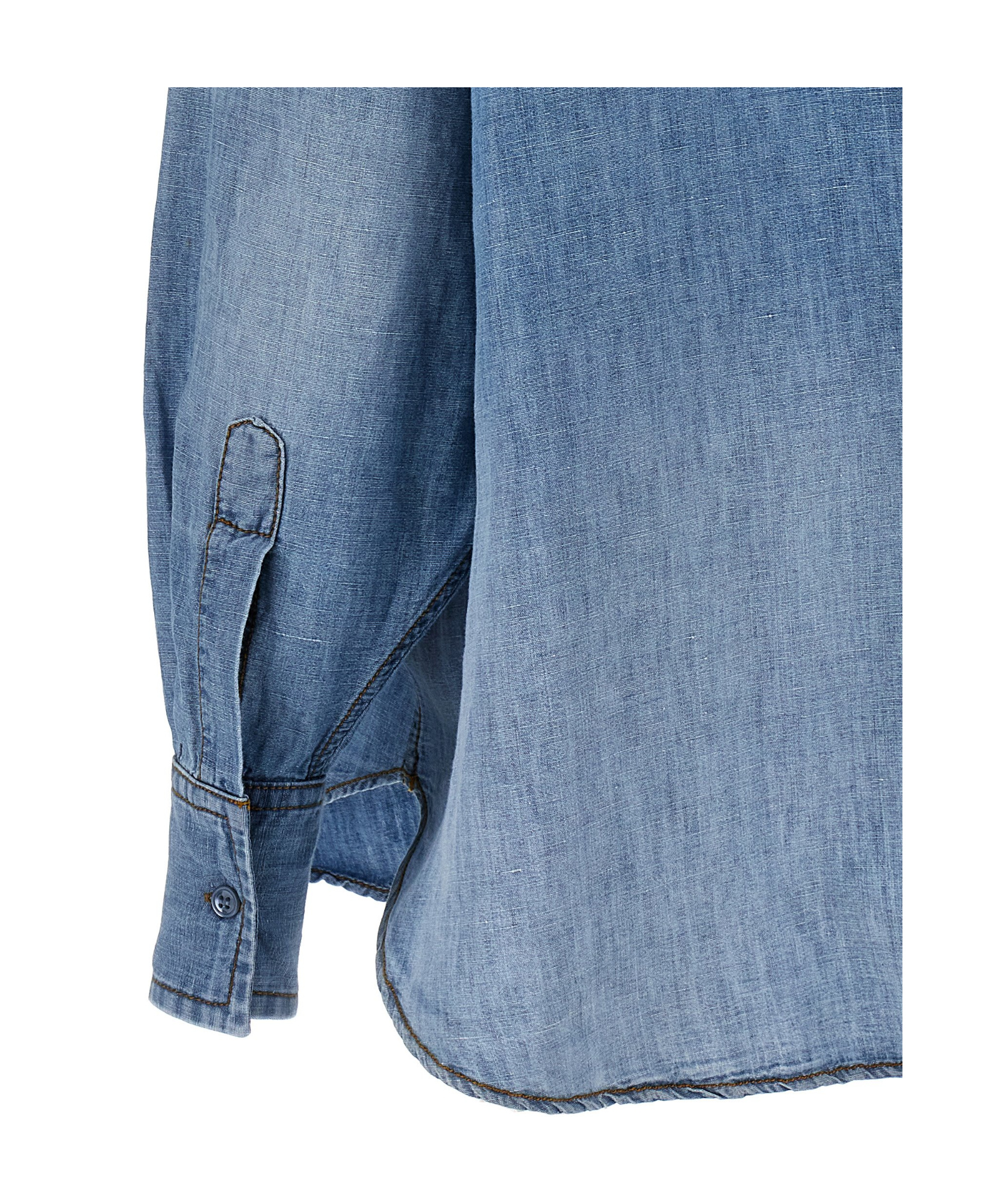 Ermanno Scervino Long-sleeved Denim Shirt In Blue