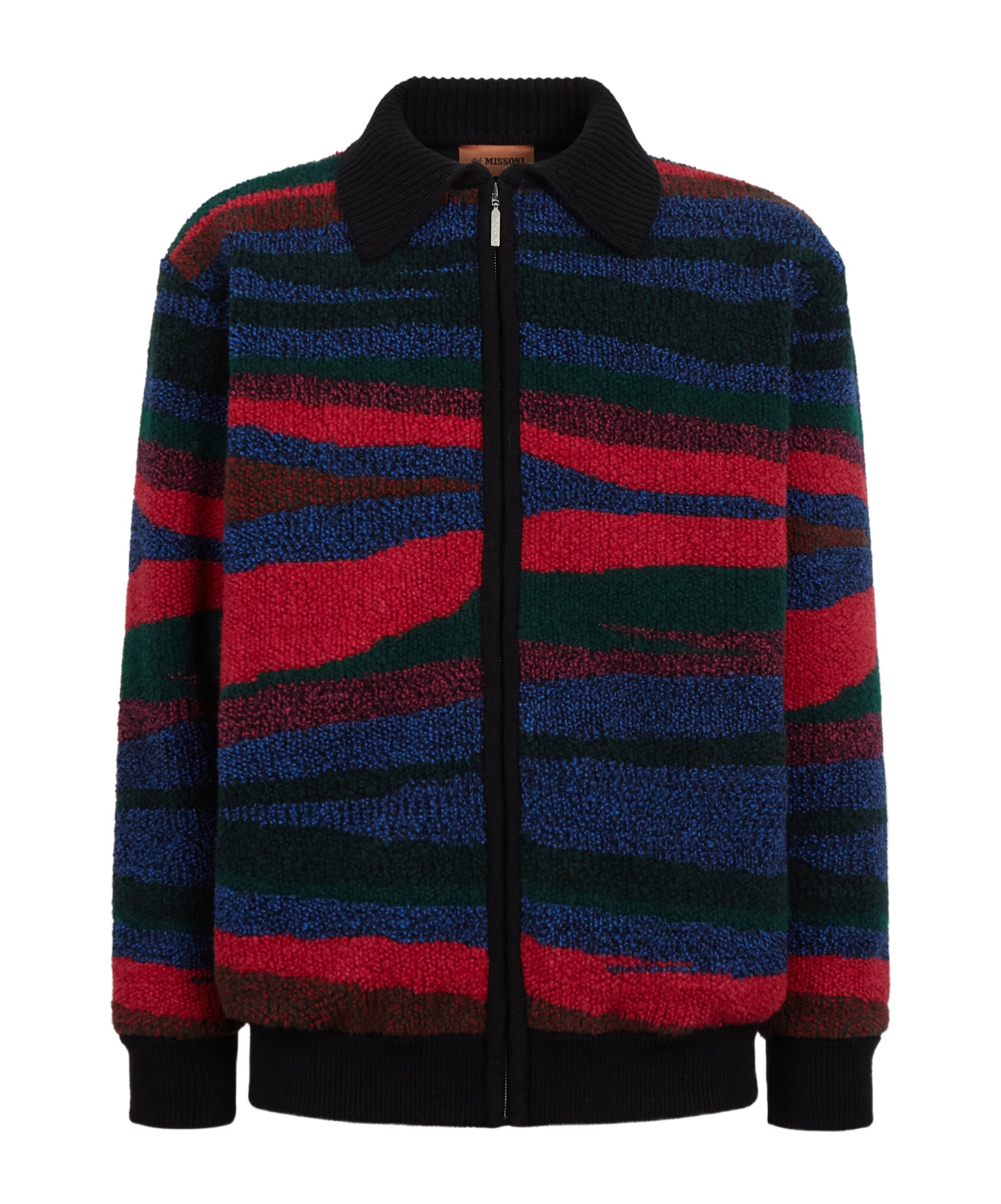 Missoni Fleece-texture Zip-fastening Jacket In Black
