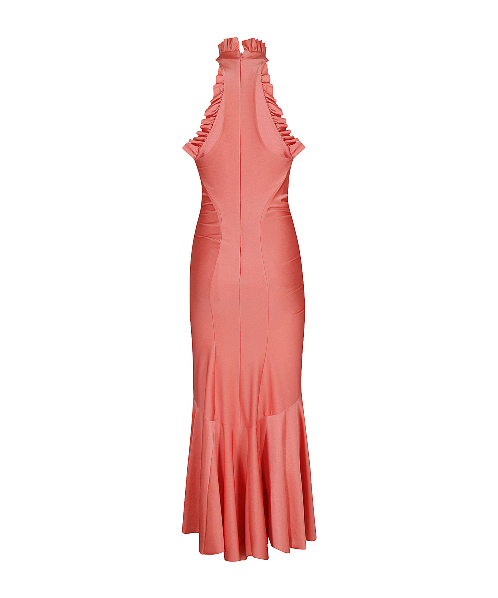 Shop Philosophy Di Lorenzo Serafini Ruffled Halterneck Maxi Dress In Pink