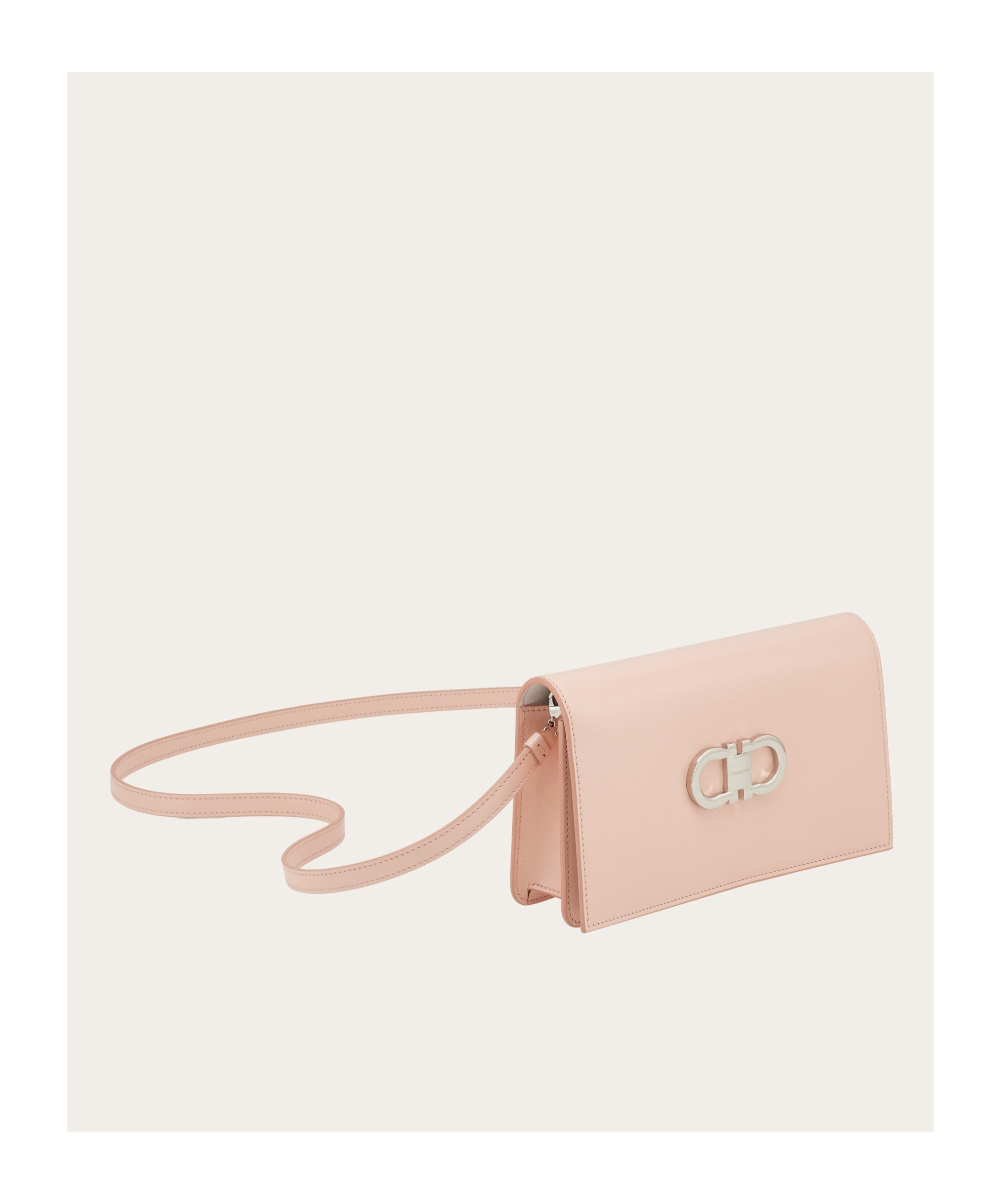Ferragamo Double Gancini Mini Bag In White