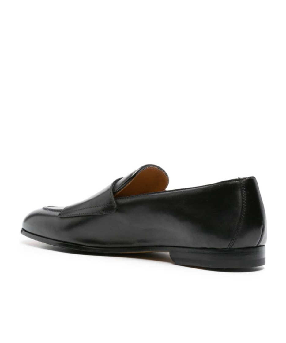 Doucal's Double-buckle Leather Monk Shoes In Black