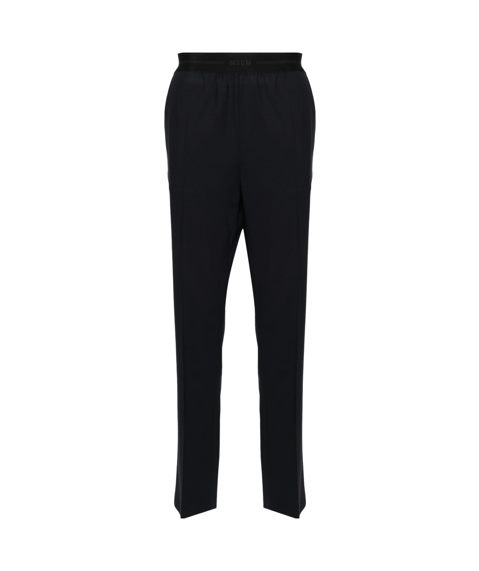 Msgm Tailored Black Trousers With Smooth Finish In Black