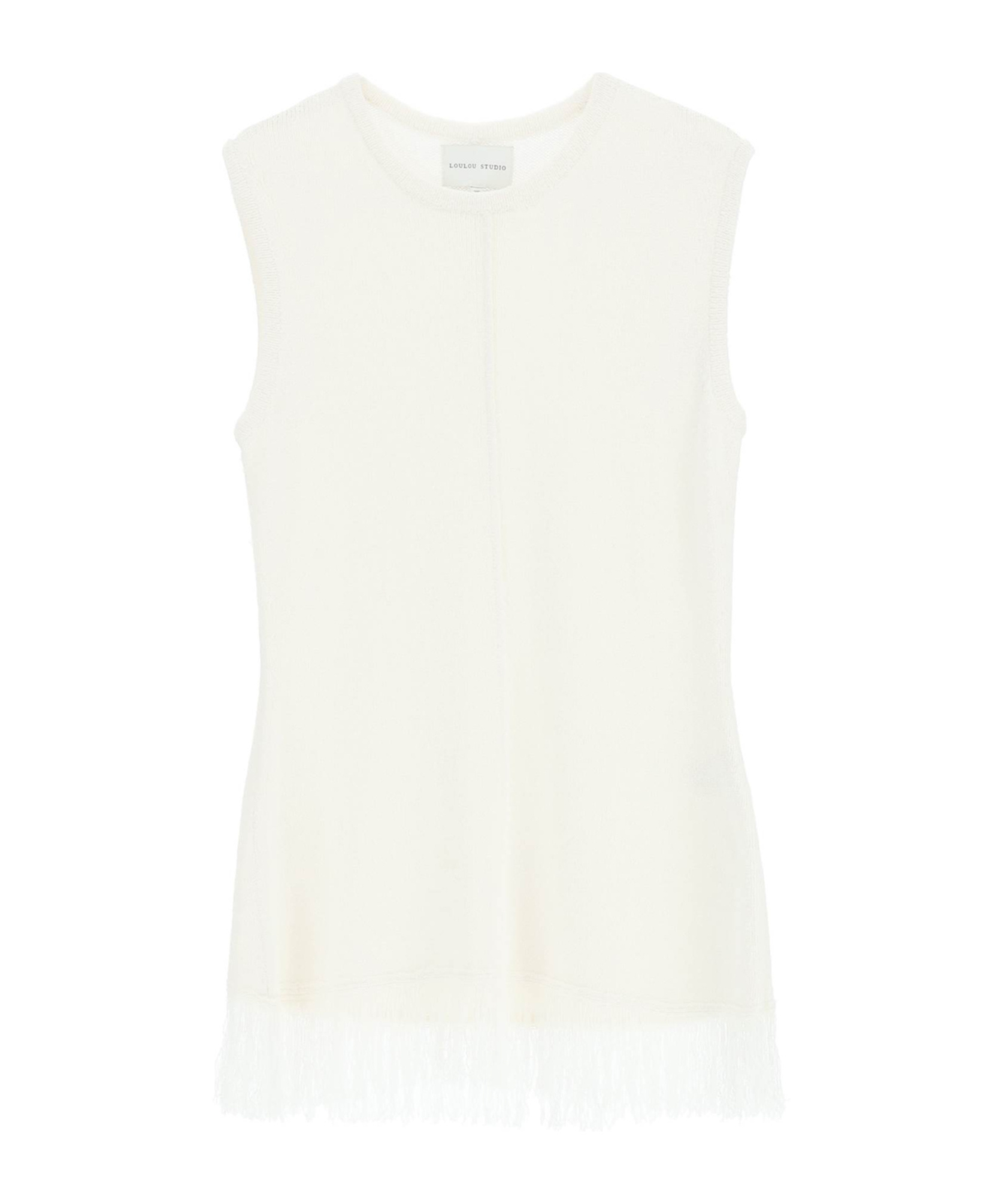 LOULOU STUDIO LOULOU STUDIO FRINGED KNIT TANK TOP 