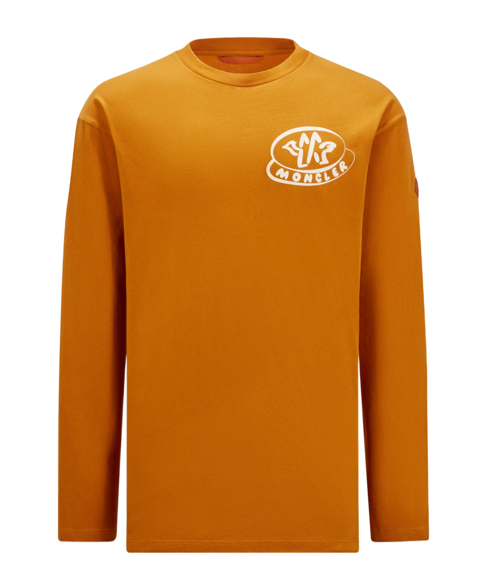 Moncler Orange Printed Long Sleeve T-shirt In Orange