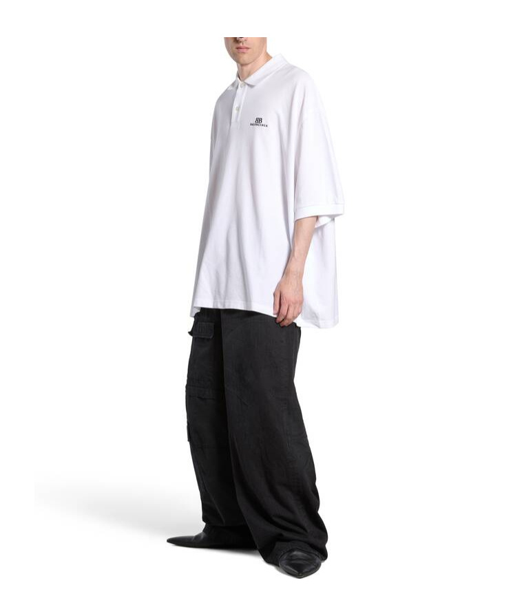 Balenciaga Bb Classic Short-sleeved Polo Shirt In White