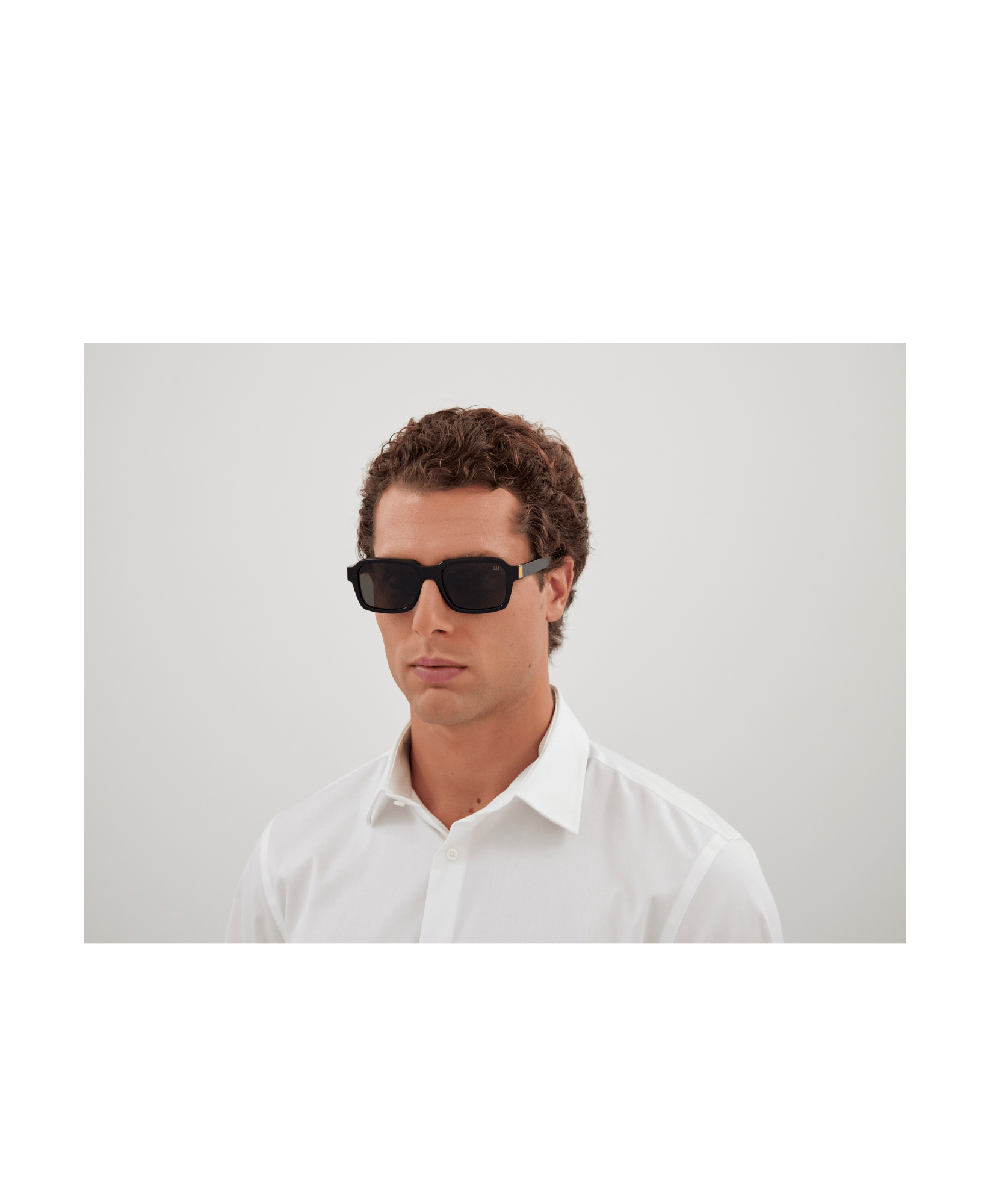 Shop Dunhill Rectangle-frame Sunglasses In Black