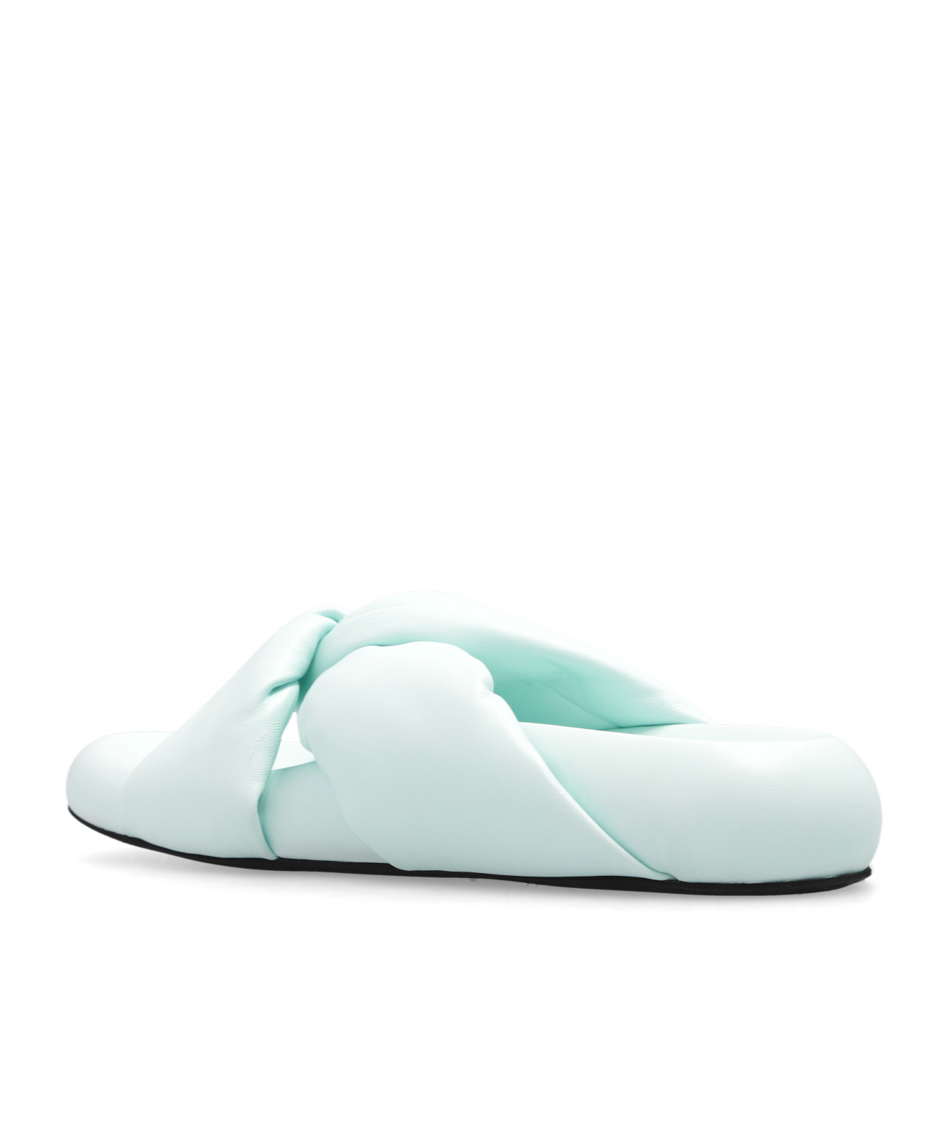 Marni Bubble Twist-detail Leather Slides In Green