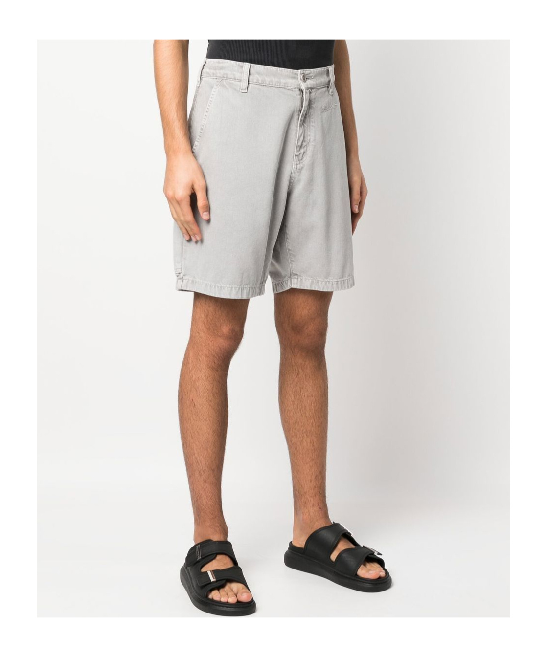 Moschino Knee-length Straight Leg Shorts With Belt Loops And Pockets In Gray