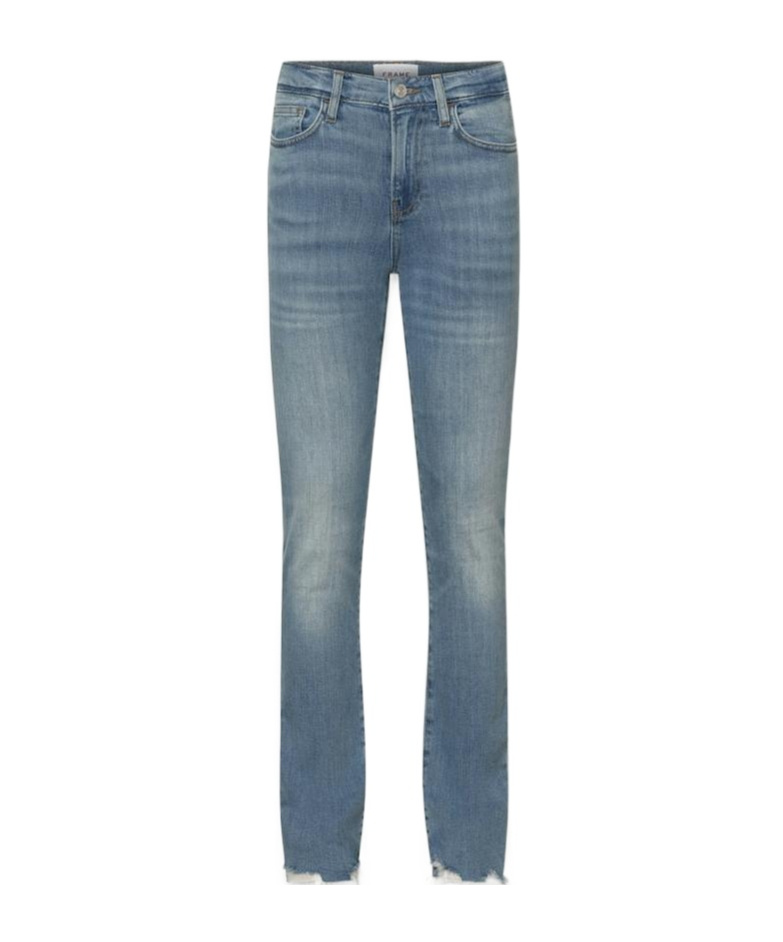 Frame High-rise Straight-leg Jeans In Blue