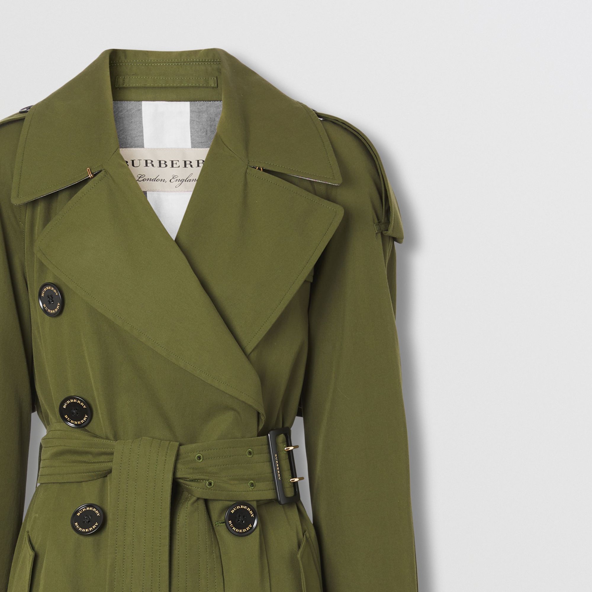 Burberry Thin Gabadian Trench Windbreaker In Green