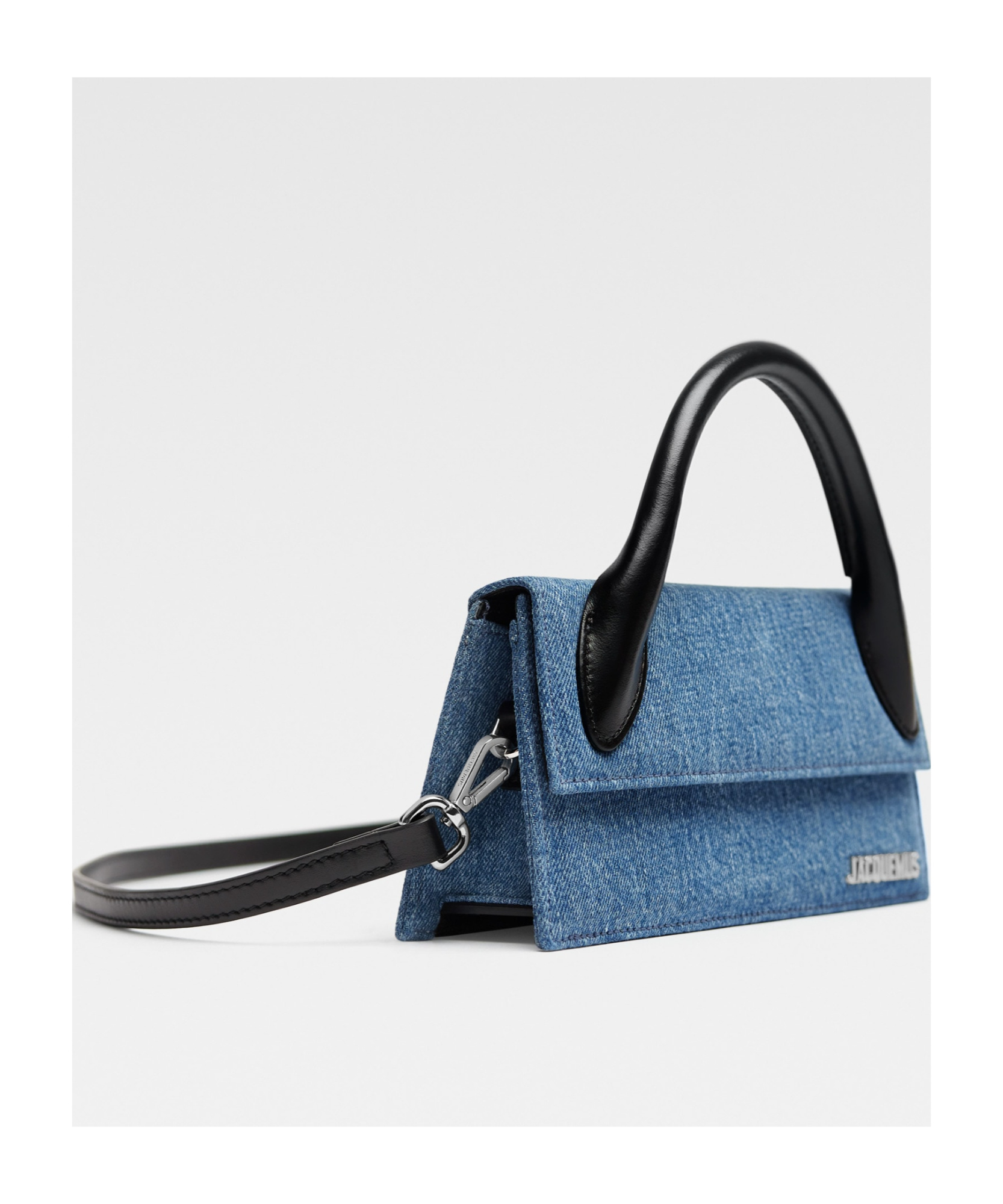 Jacquemus Le Chiquito Long Denim Top-handle Bag In Blue
