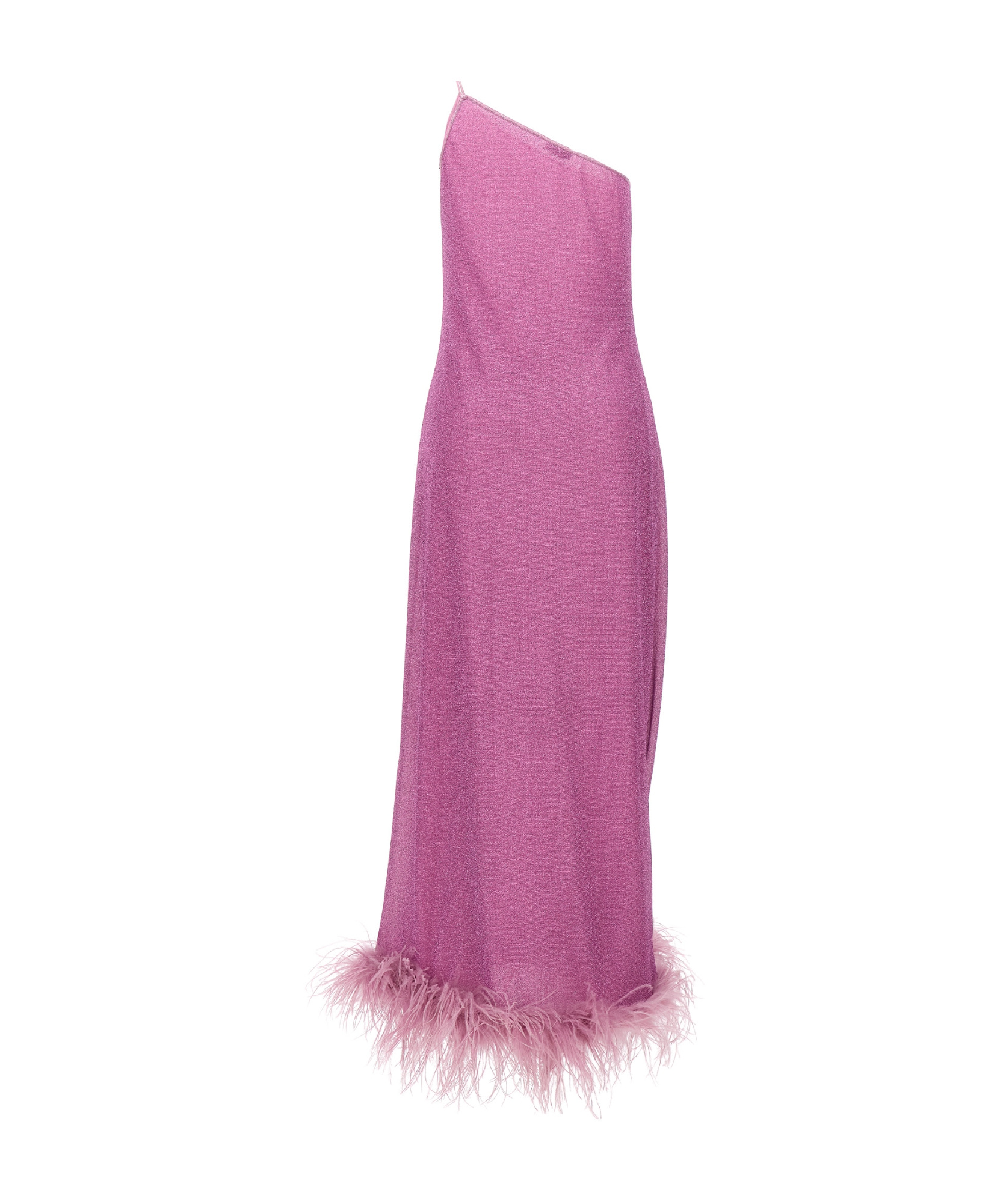 OSEREE LUMIERE PLUMAGE ONE-SHOULDER DRESS 
