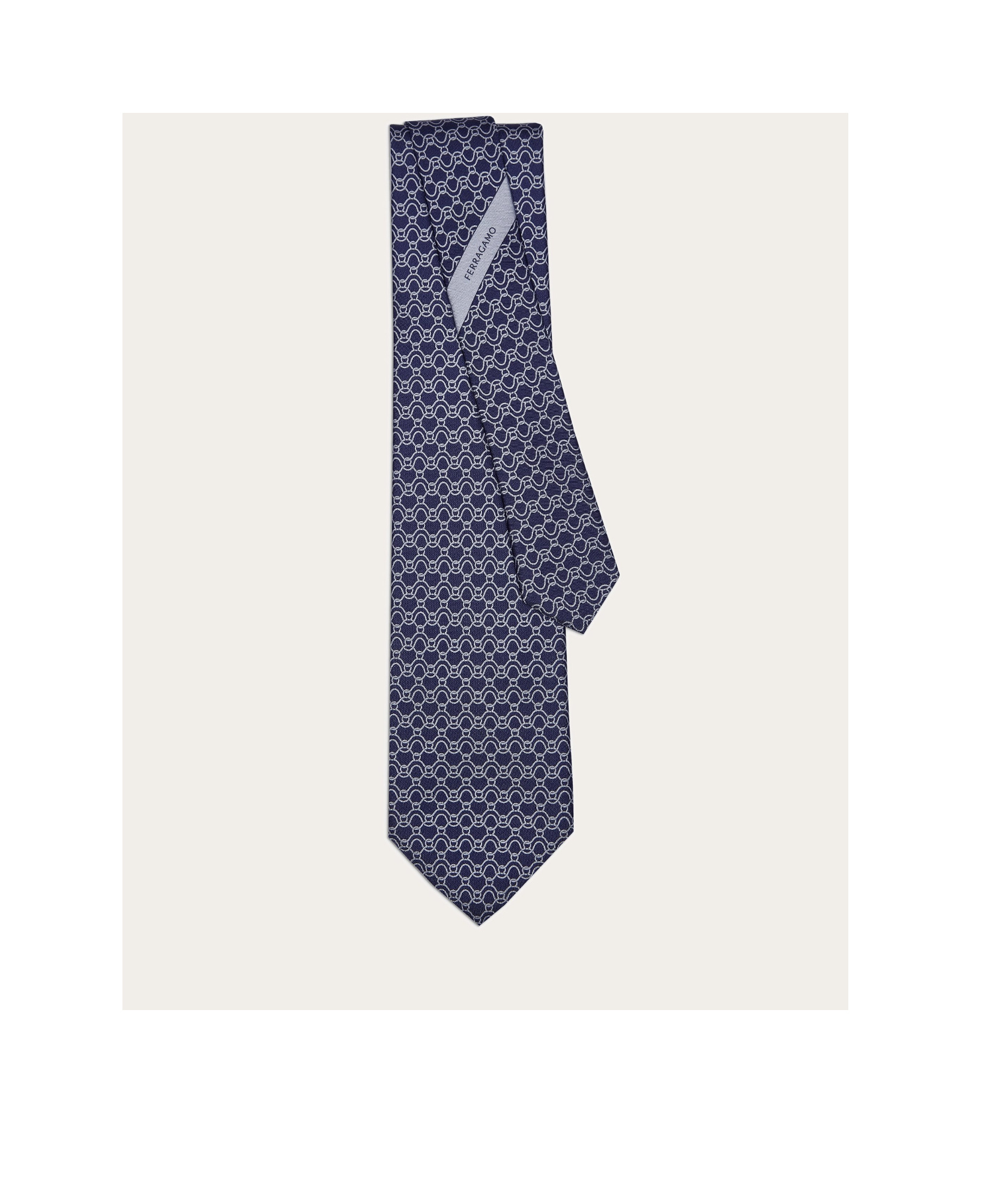 Ferragamo Wavy Printed Tie In Blue